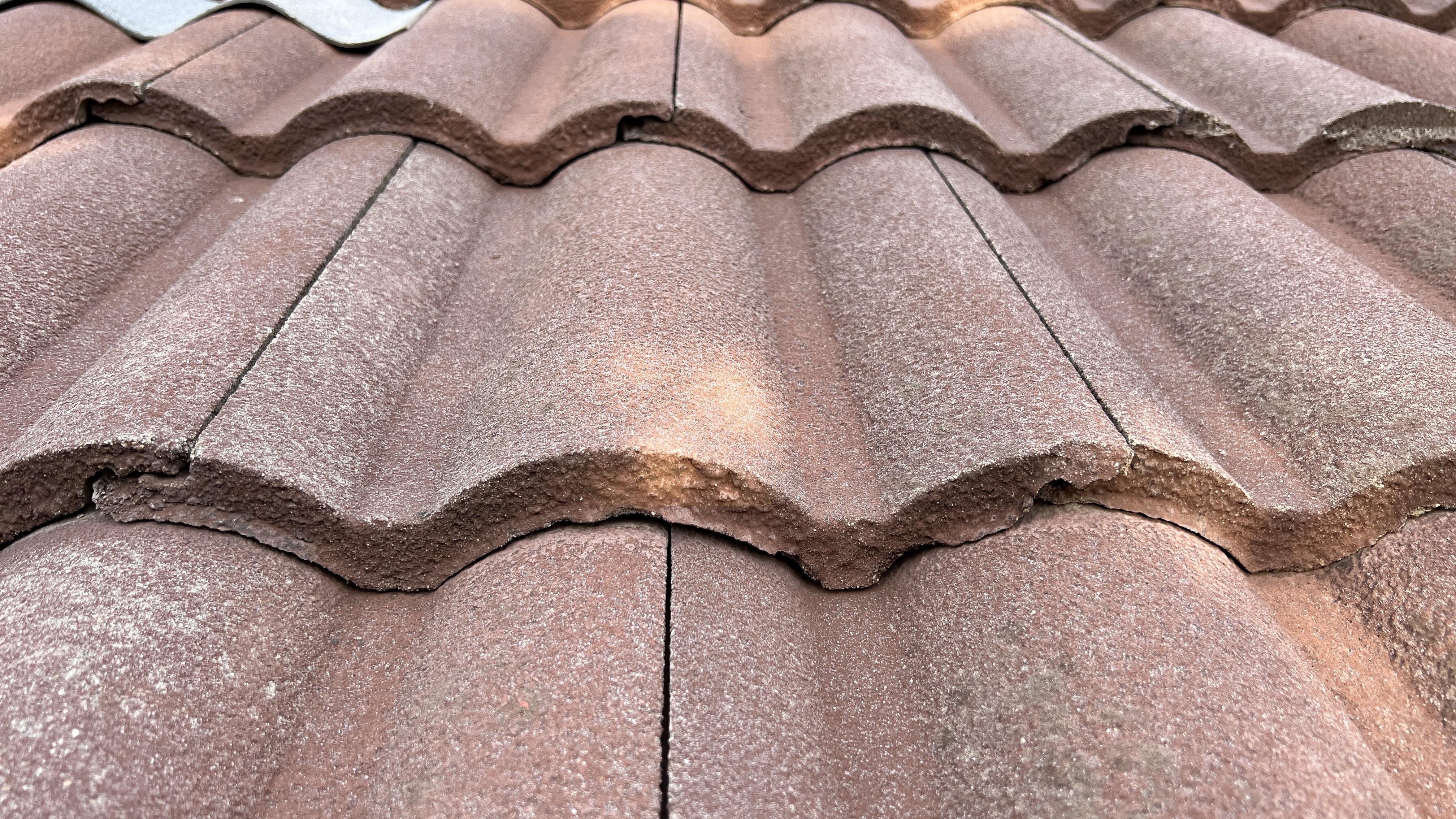 Roof tile close-up showing neat installation pattern