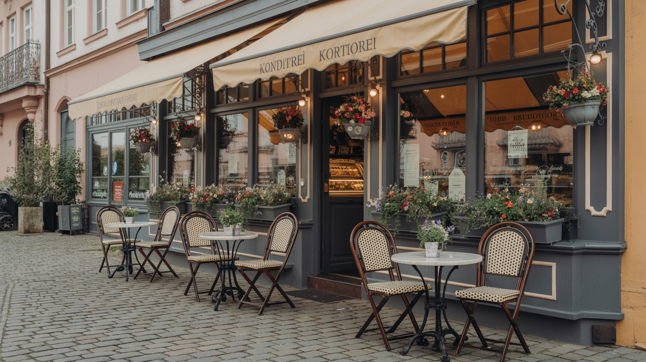 Gemütliches Café von Rausch's Konditorei in Frankfurt-Bornheim