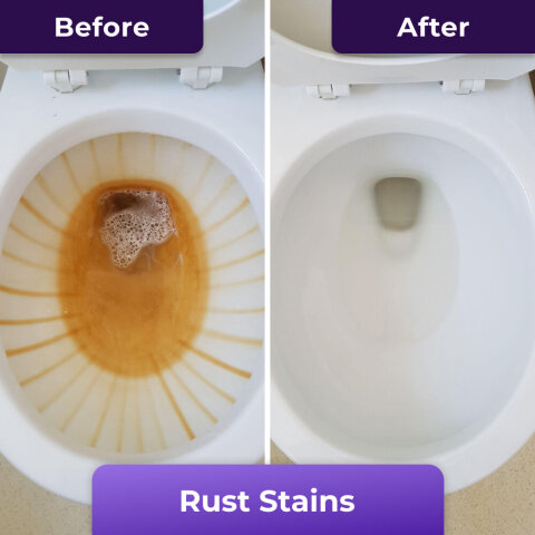 Avant après FizzClean - Taches de rouille