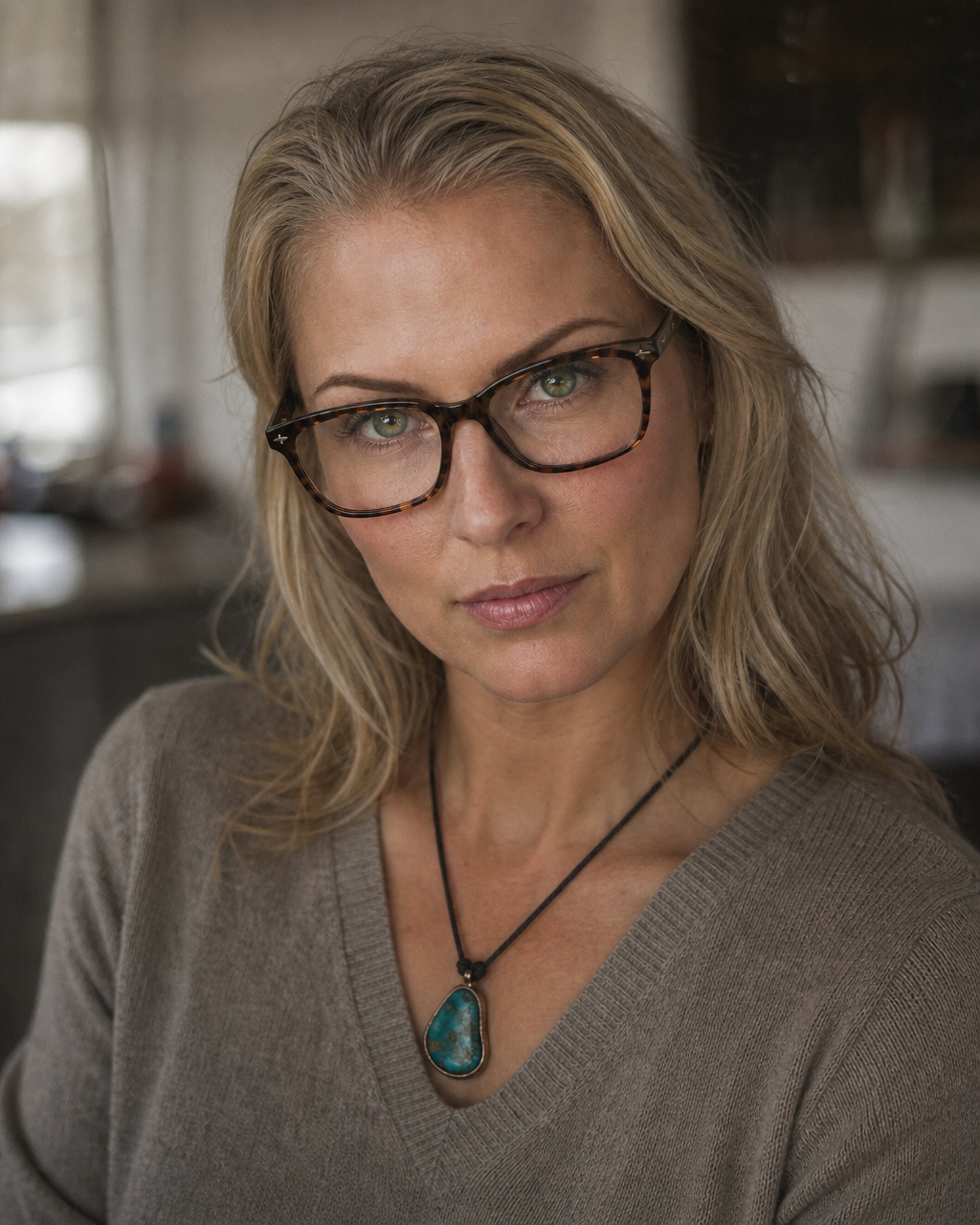 Elizabeth Groch wearing the Kathmandu Pendant
