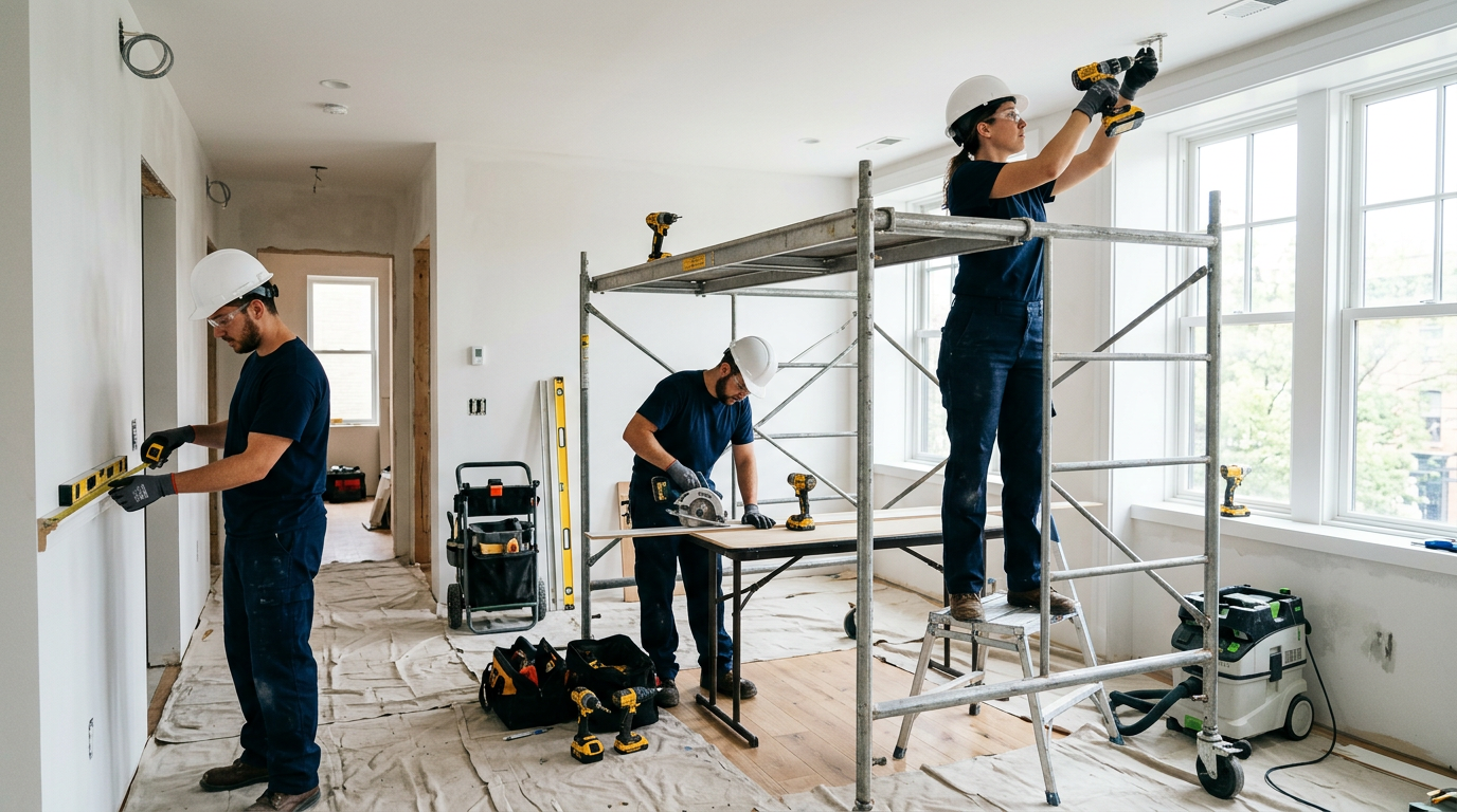 Projeto de remodelação em execução