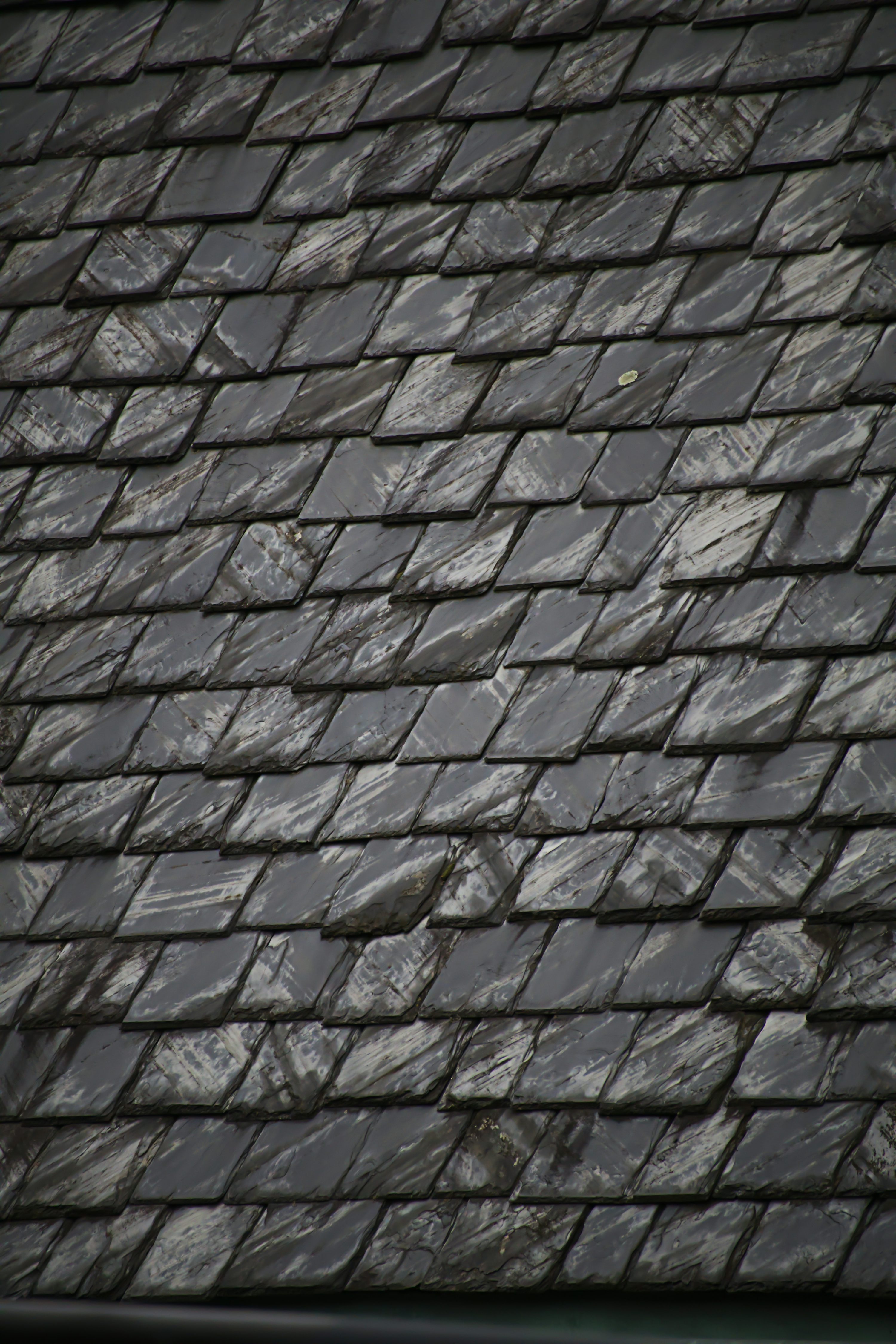 Natural slate roof after repair