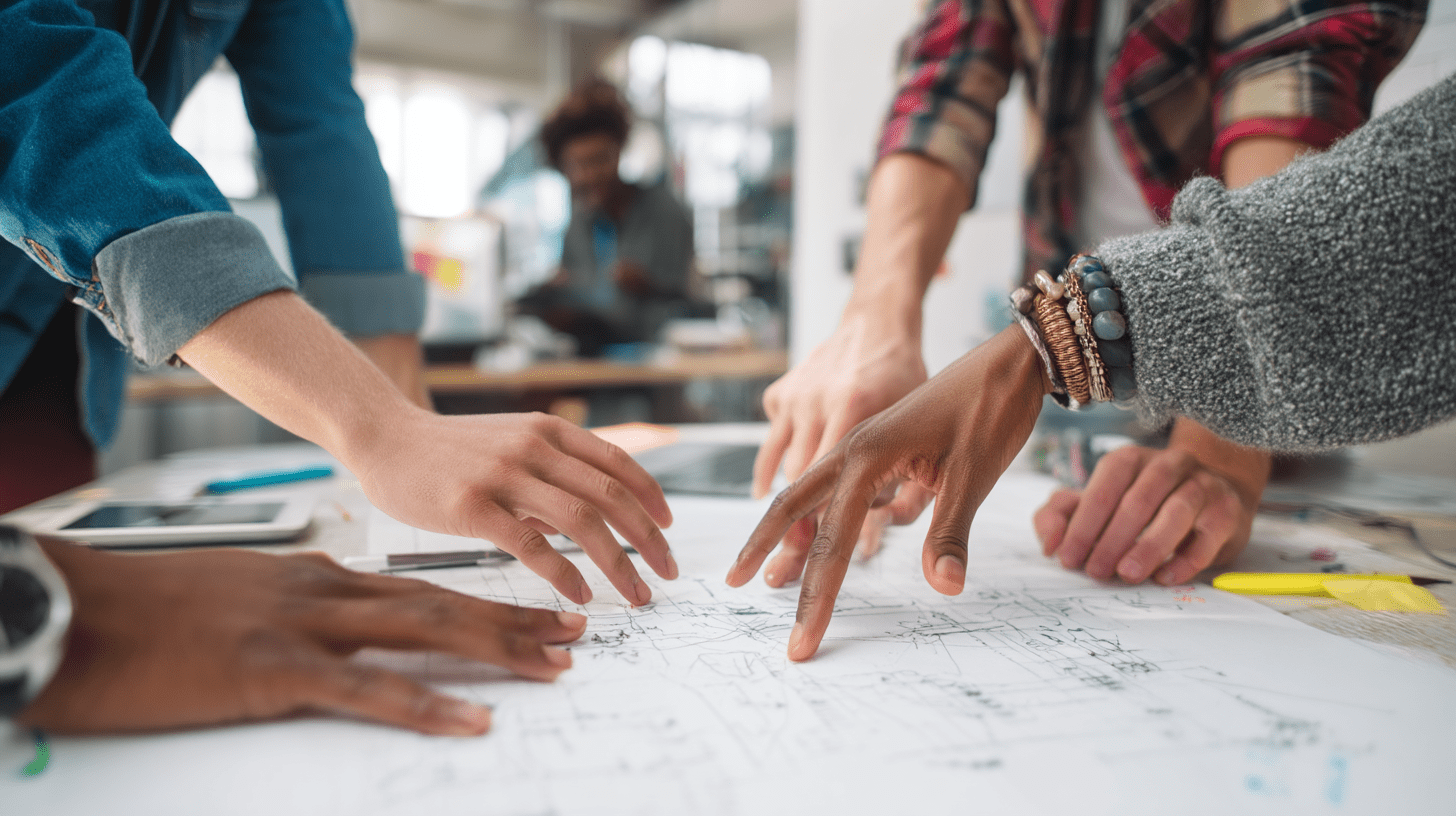 Trinity CMS professional team collaborating in modern office