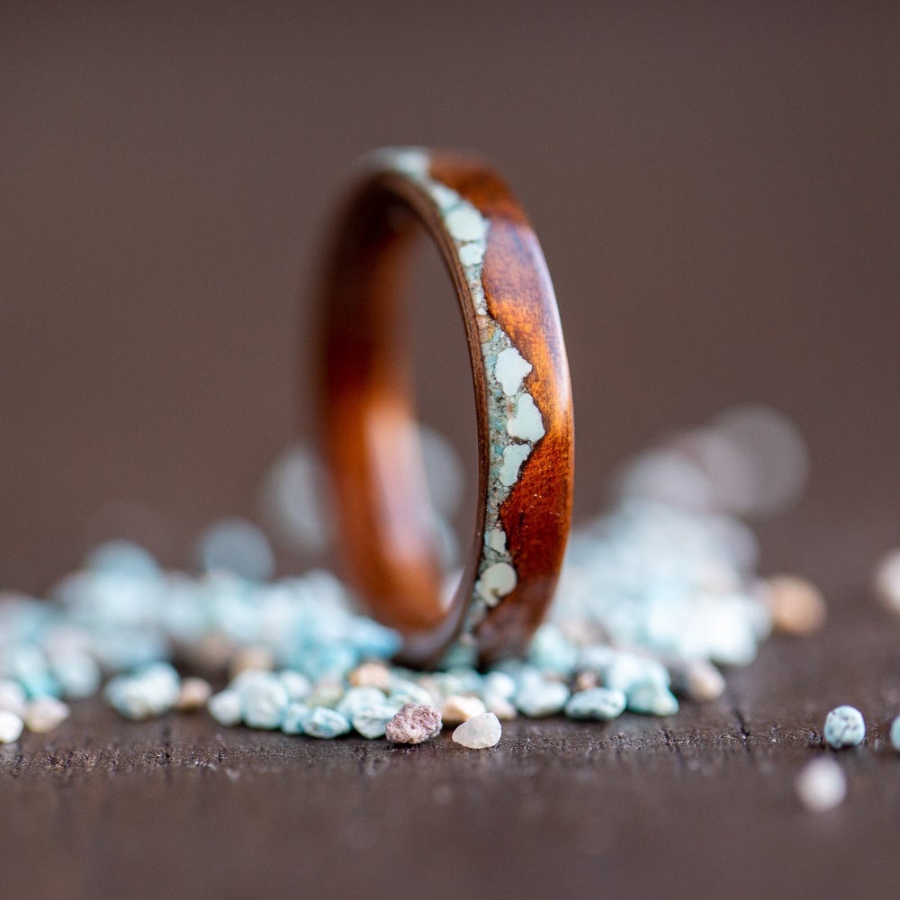 Wood ring material showing its distinctive appearance and finish