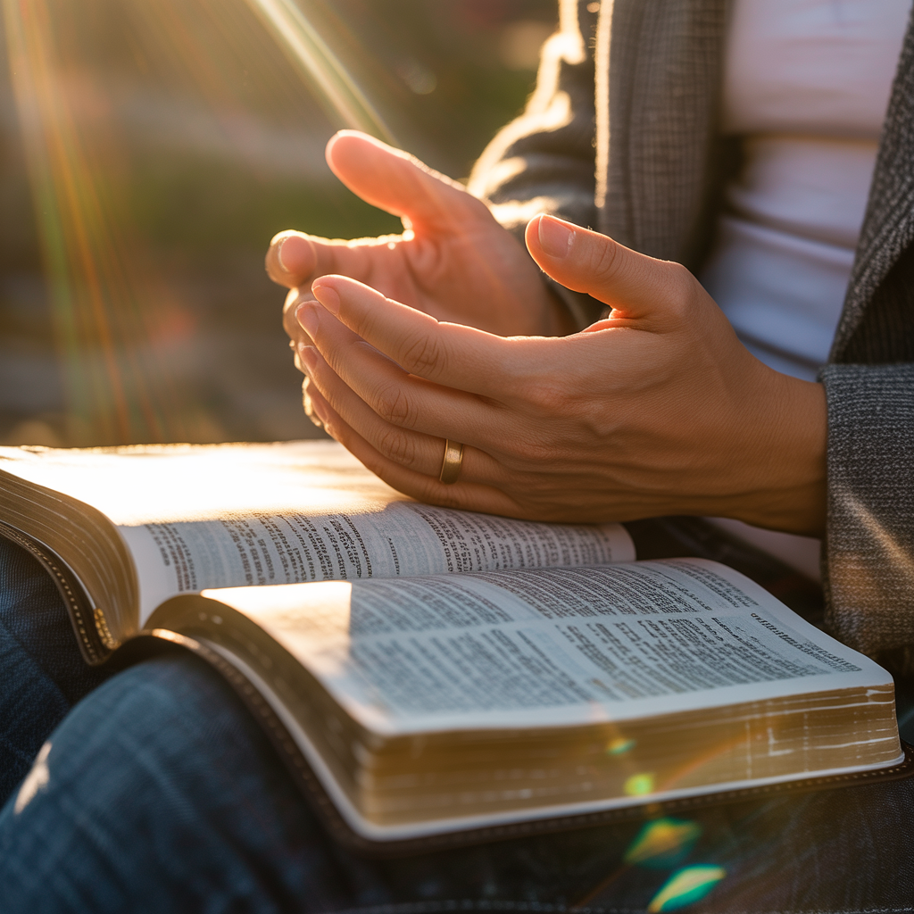 Hands holding Bible representing faith journey