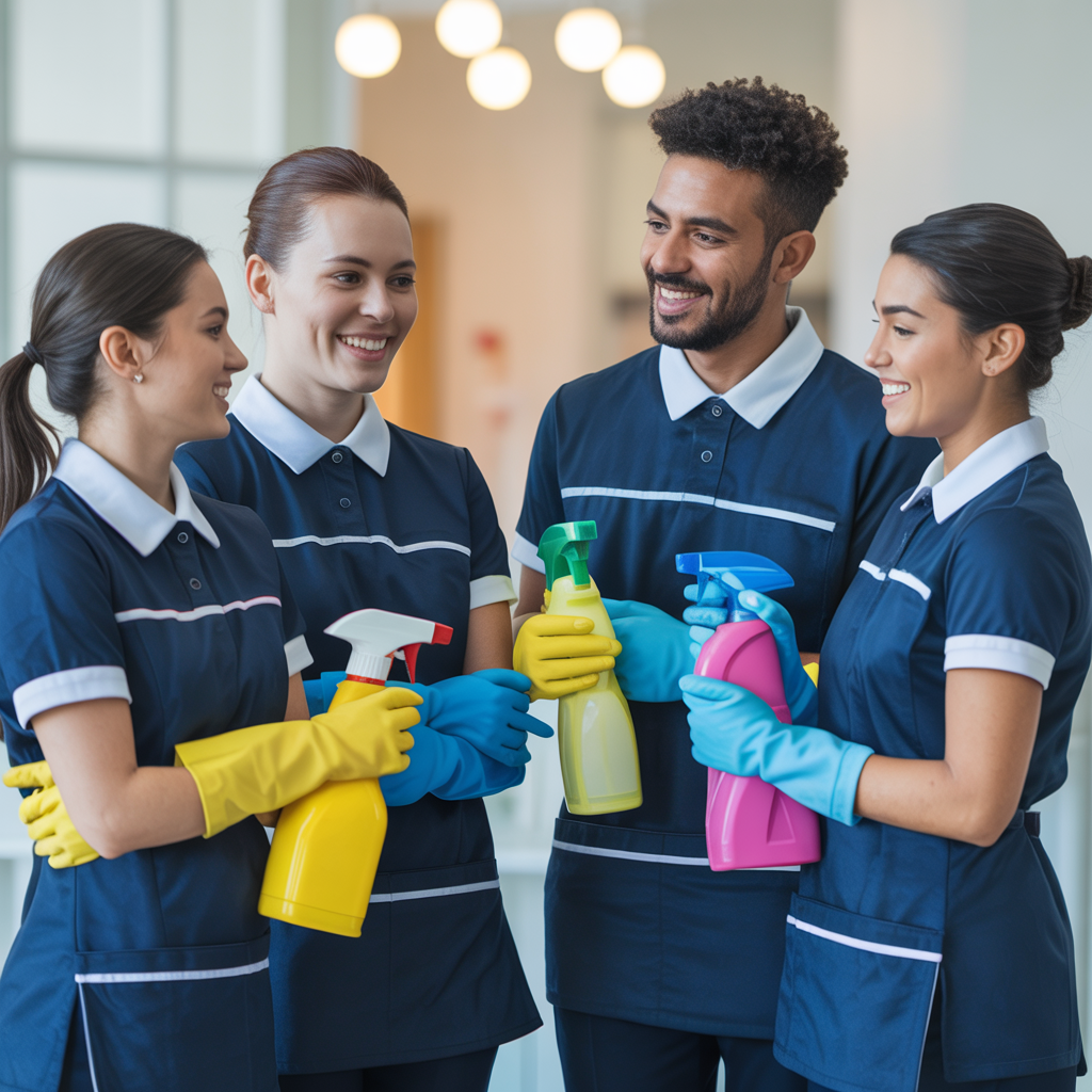 Professional cleaning team