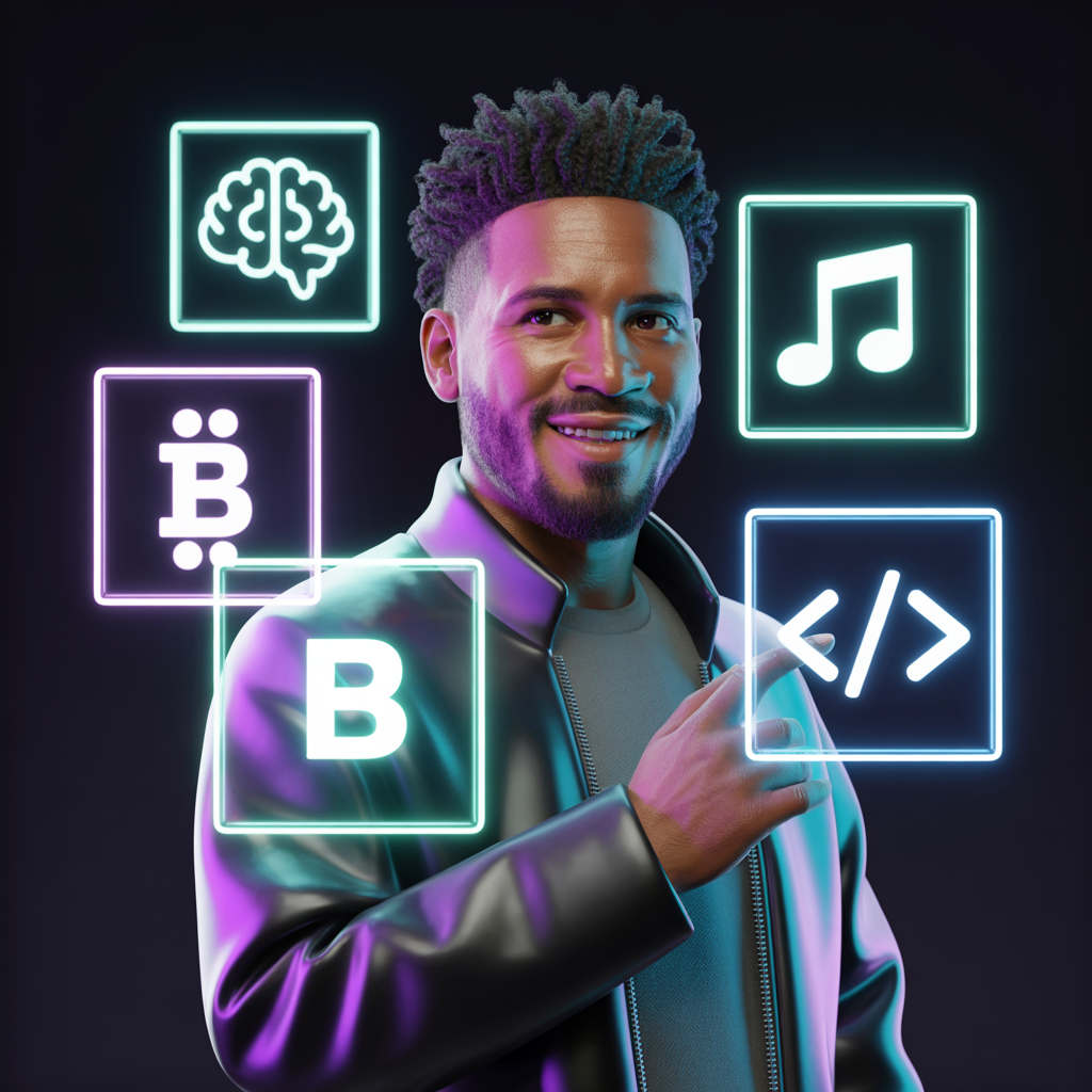 OBED NSIAH DARKWA - AI Product Builder and Digital Innovator caricature