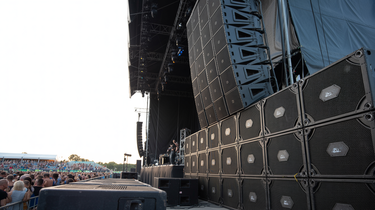 Professional sound system at concert
