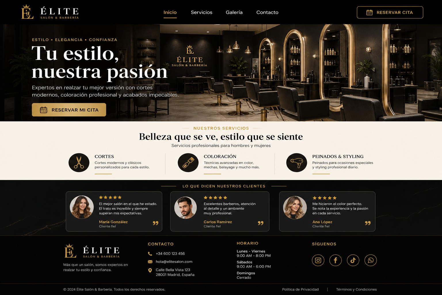 Ejemplo de Web informativa para Plan Básico de Tu Web Activa