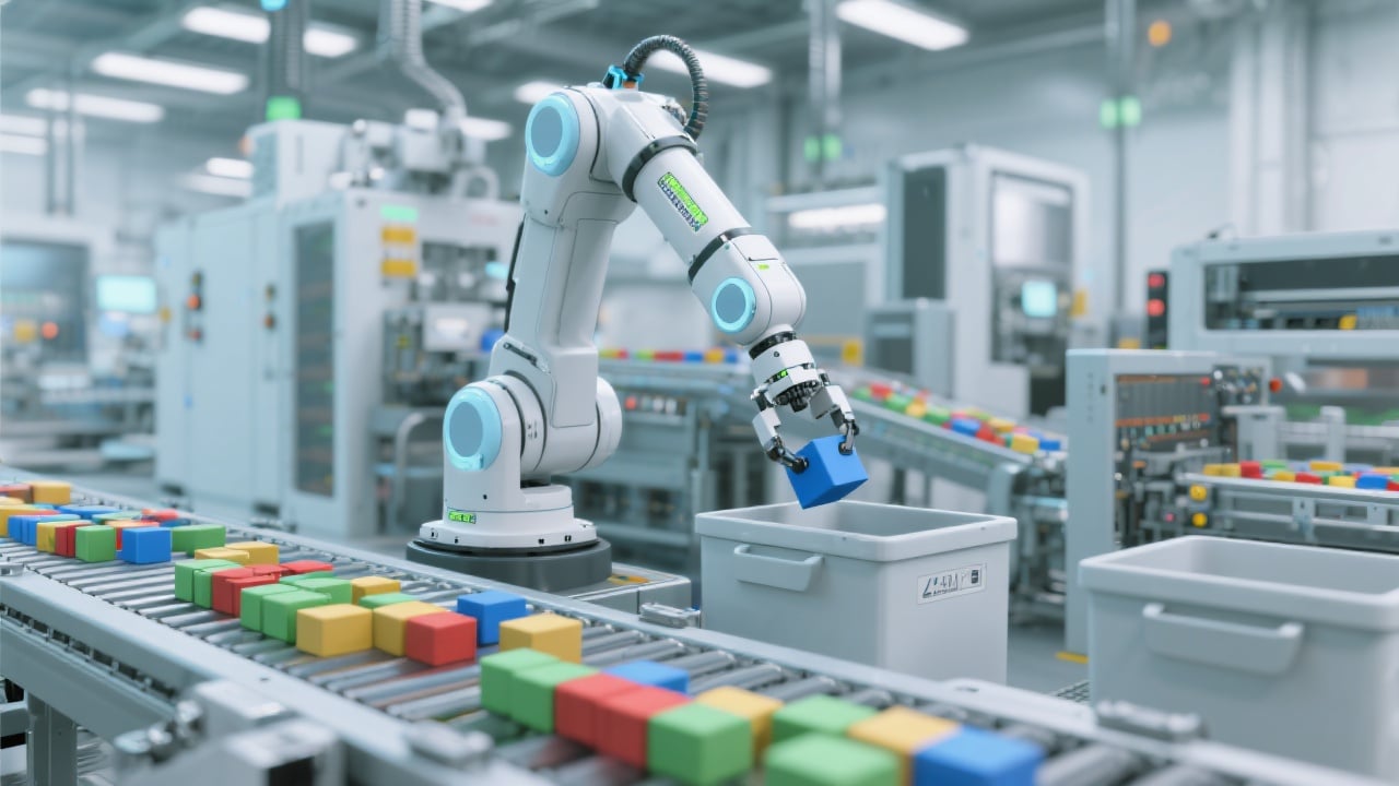 AI-generated image of an automated sorting plant