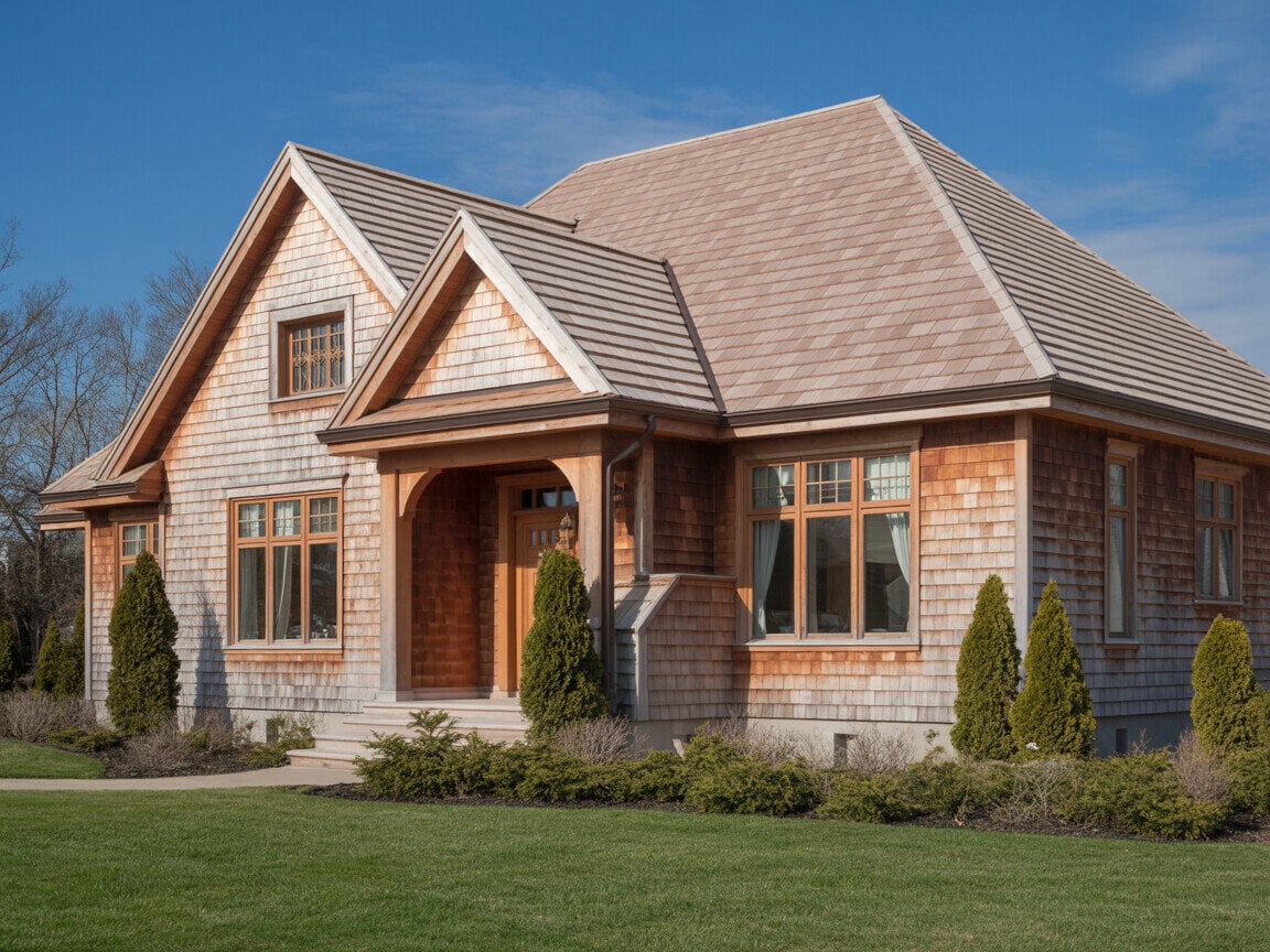 Cedar shake roof on Canadian home