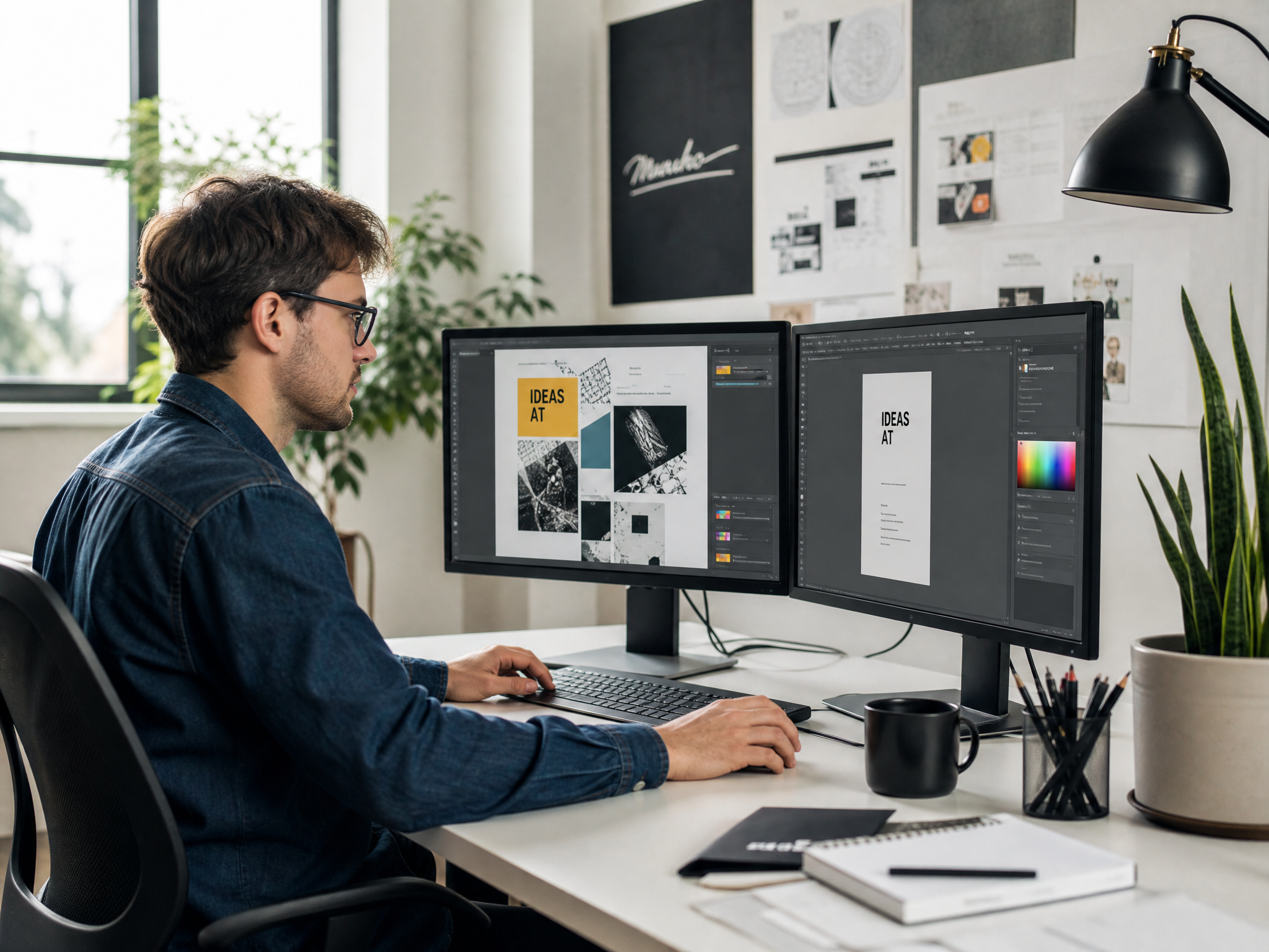 Karan Gupta working at creative studio