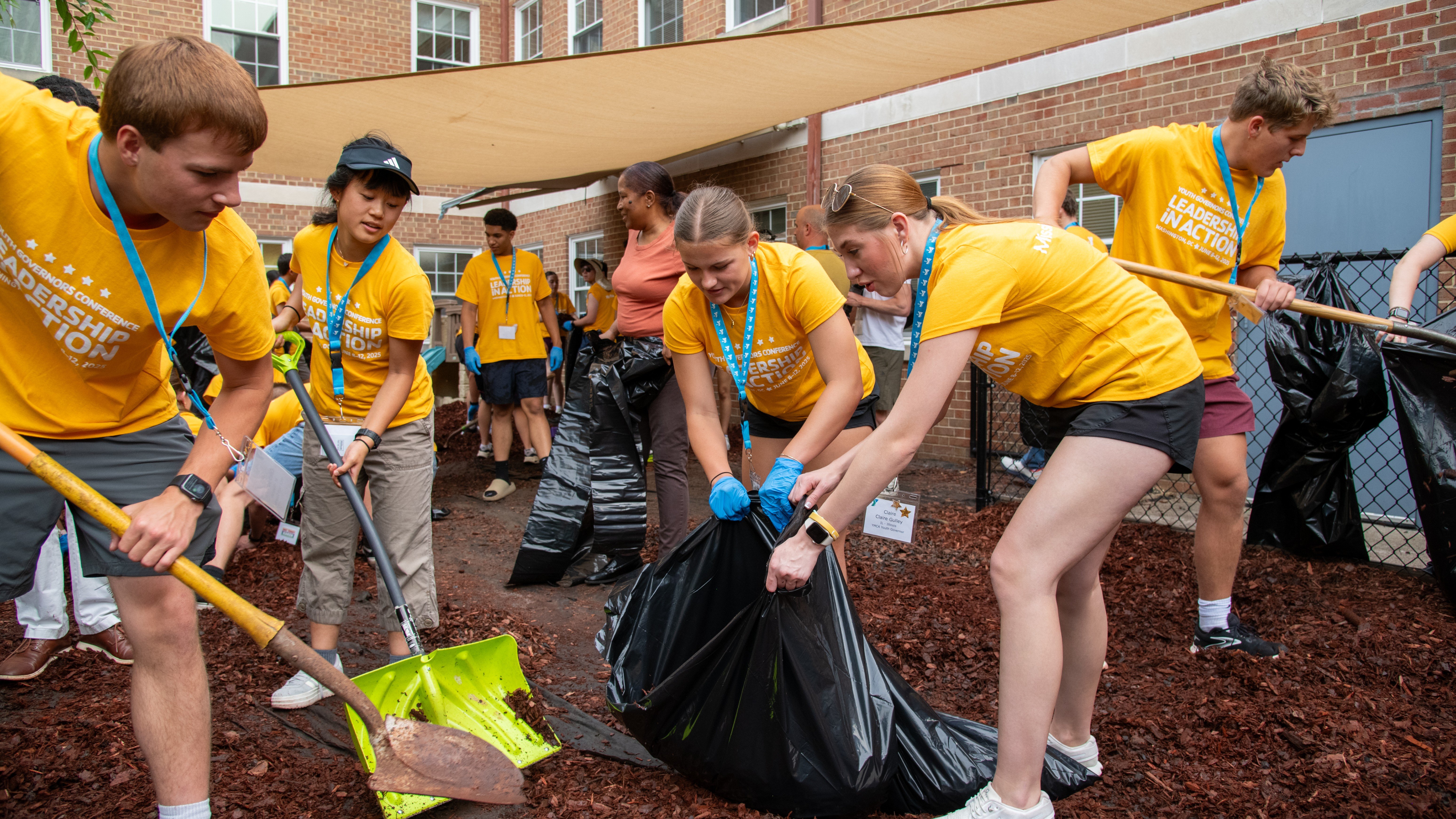 Volunteers helping in community setting