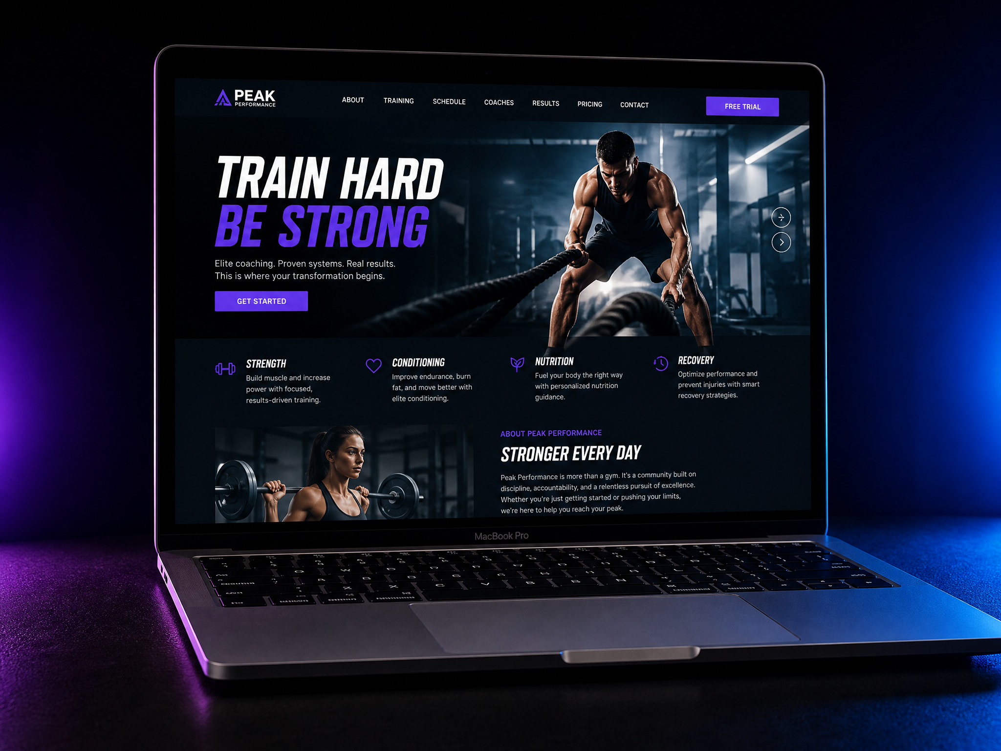 Gym & Studio — professional website design by SiteWizard for fitness businesses