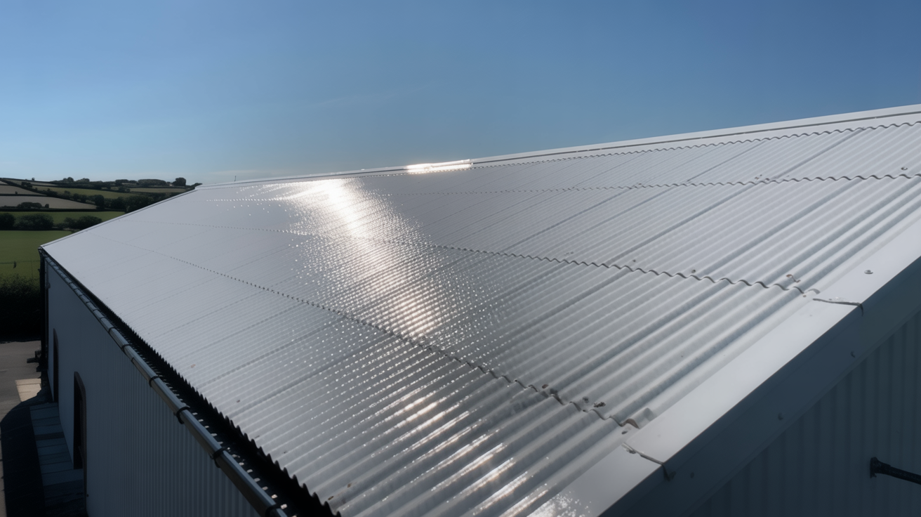 Pristine barn roof after professional cleaning