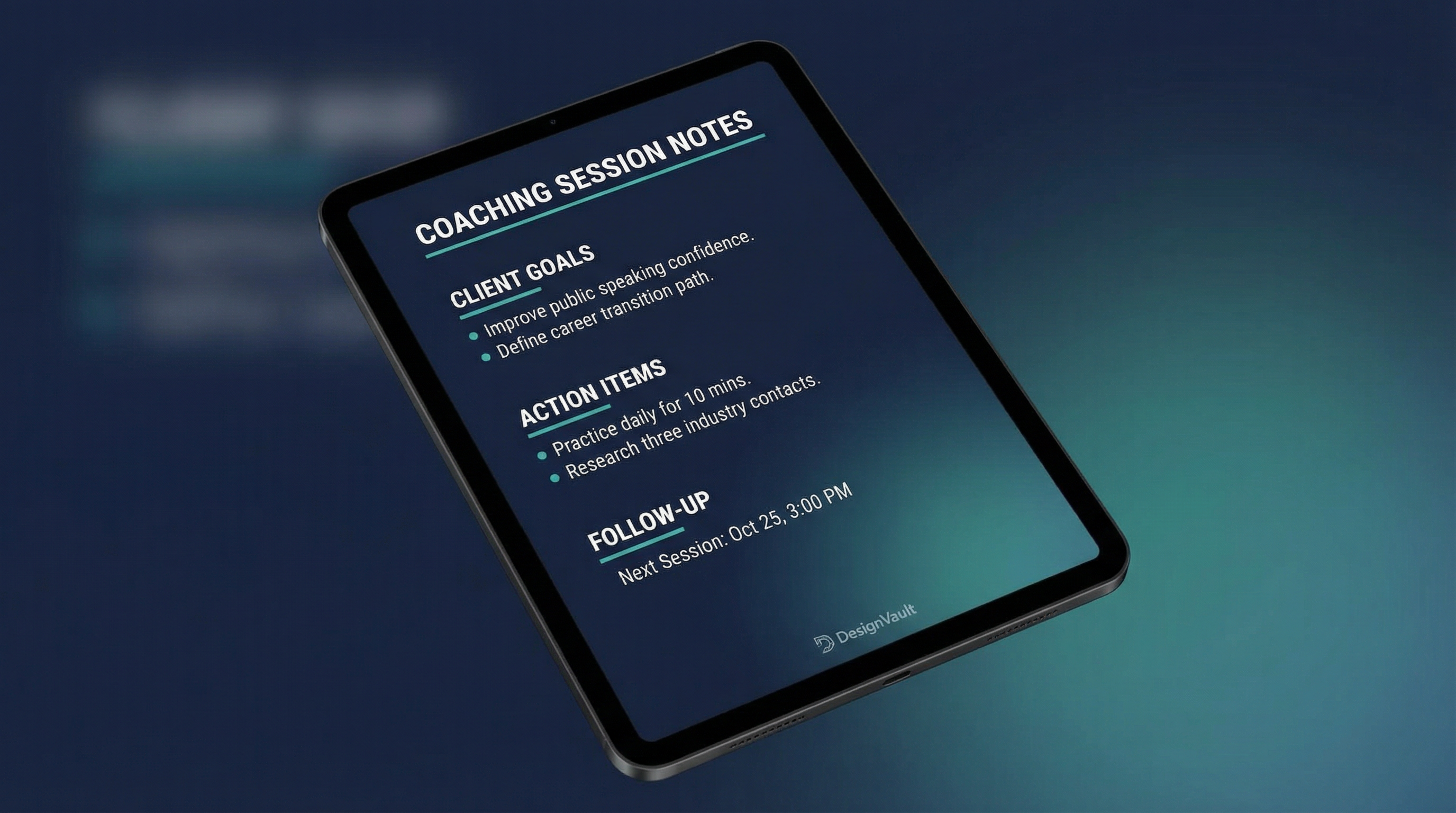Coaching Session Templates & Client Tracker