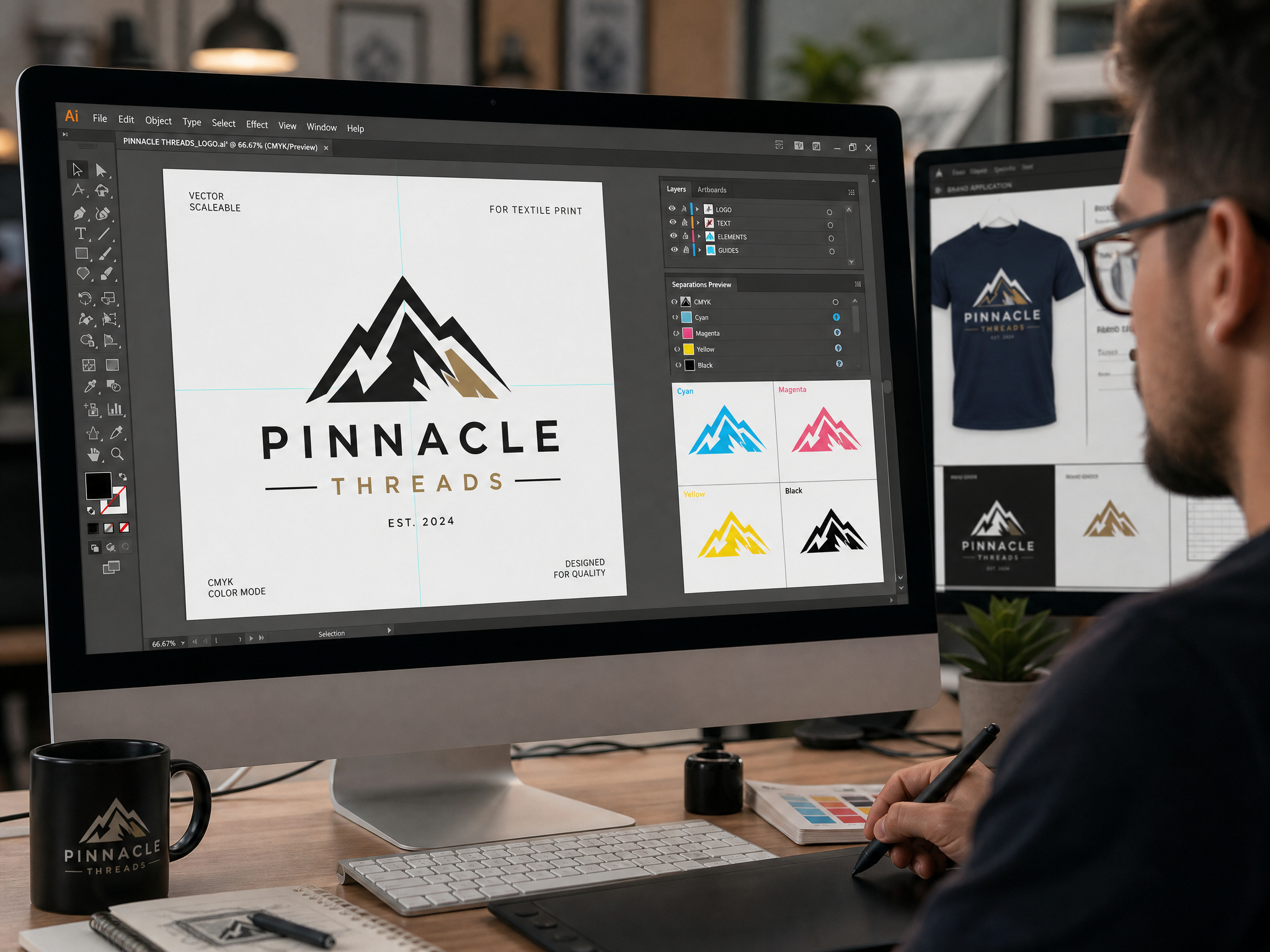 Logo-Design für Textildruck