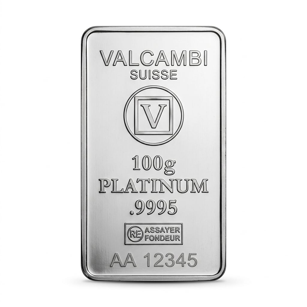 Valcambi 100g Platinum Bar – Investment-Grade Swiss Pt