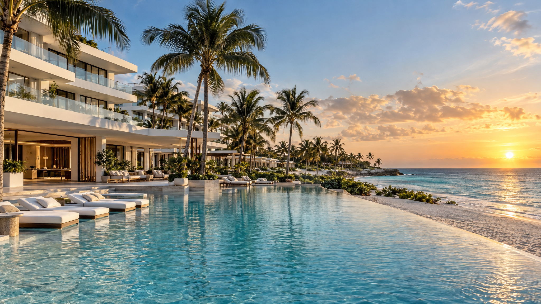 Modern beachfront hotel resort in Cap Cana, Dominican Republic