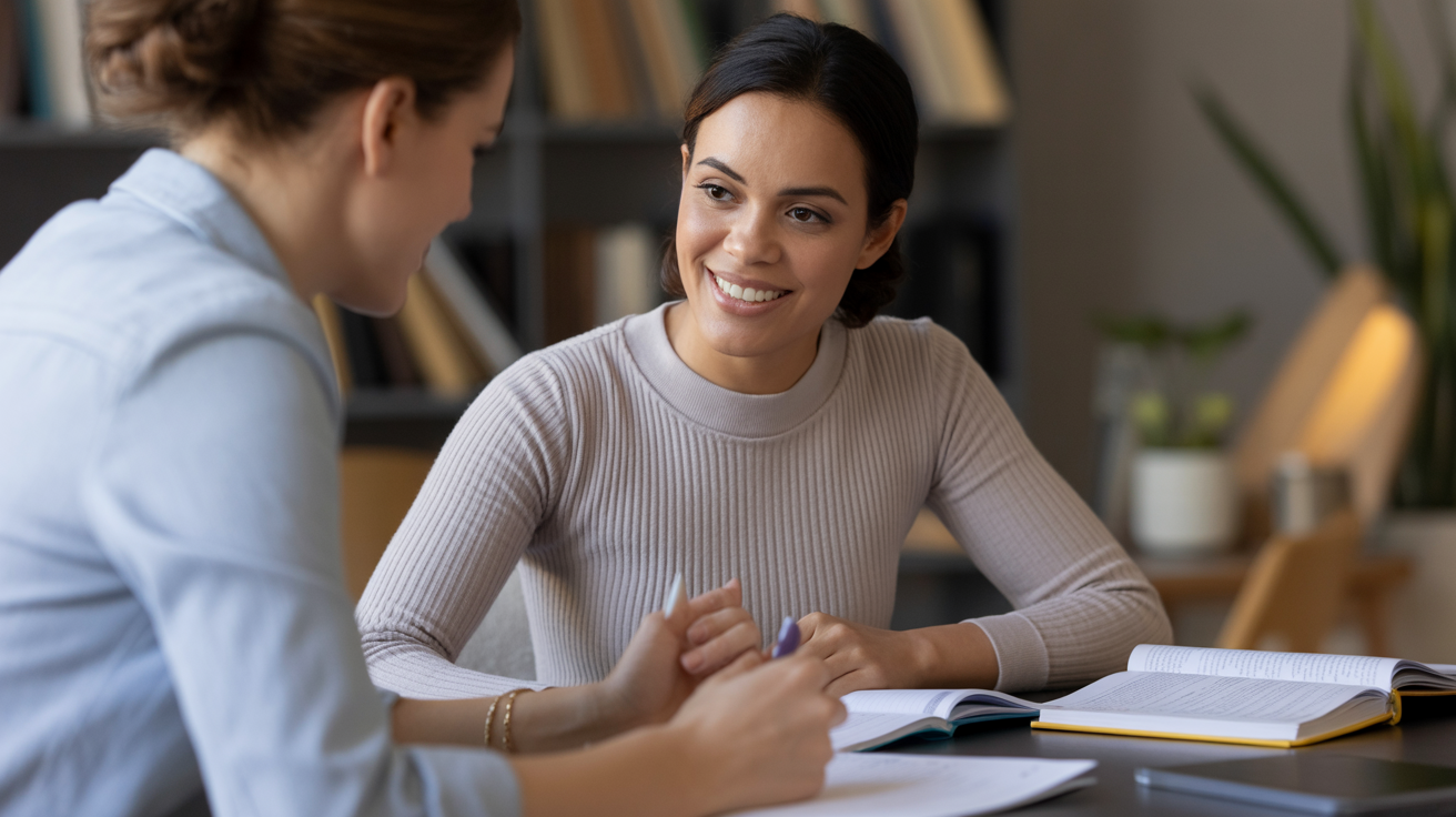 Adult female student in one-on-one tutoring session