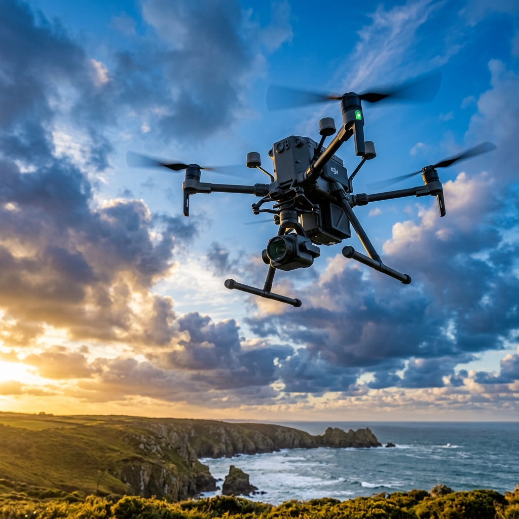 Drone profissional em voo