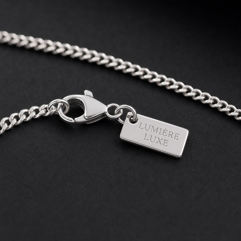 Minimalist Silver Chain Necklace view 2