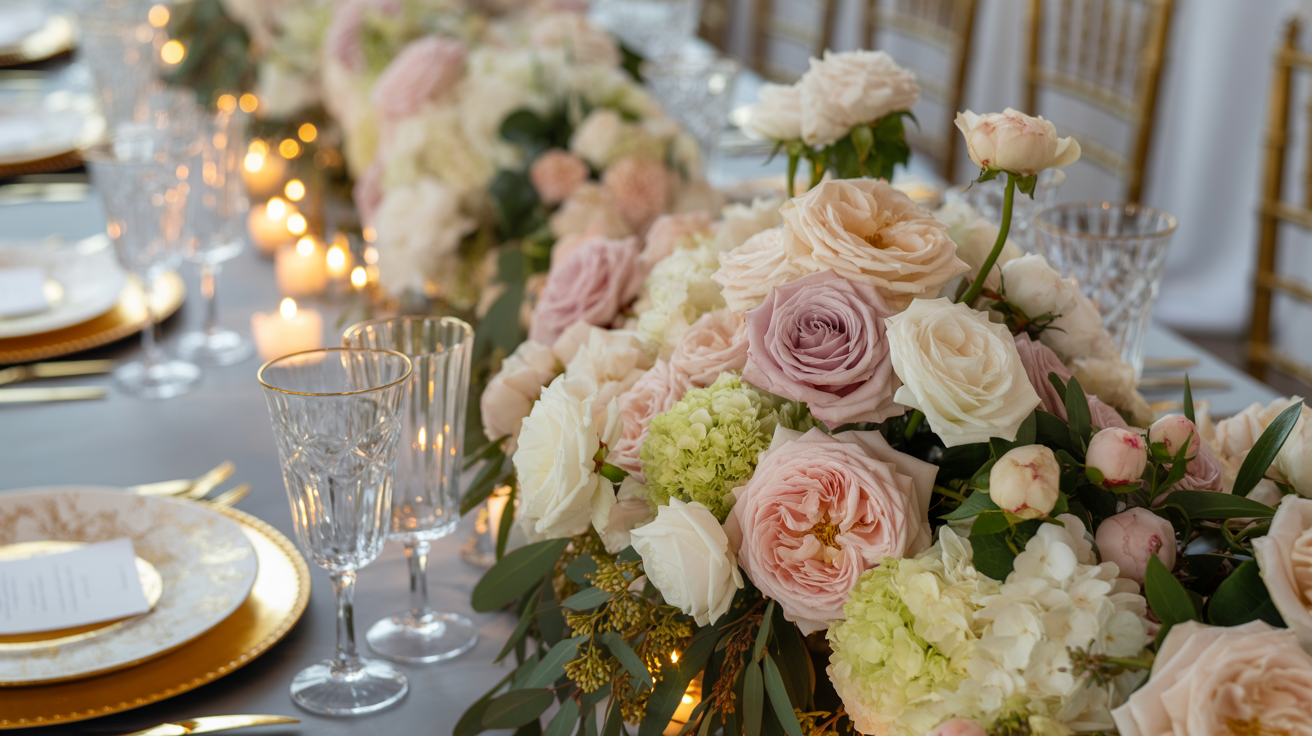 Beautiful floral arrangement centerpiece