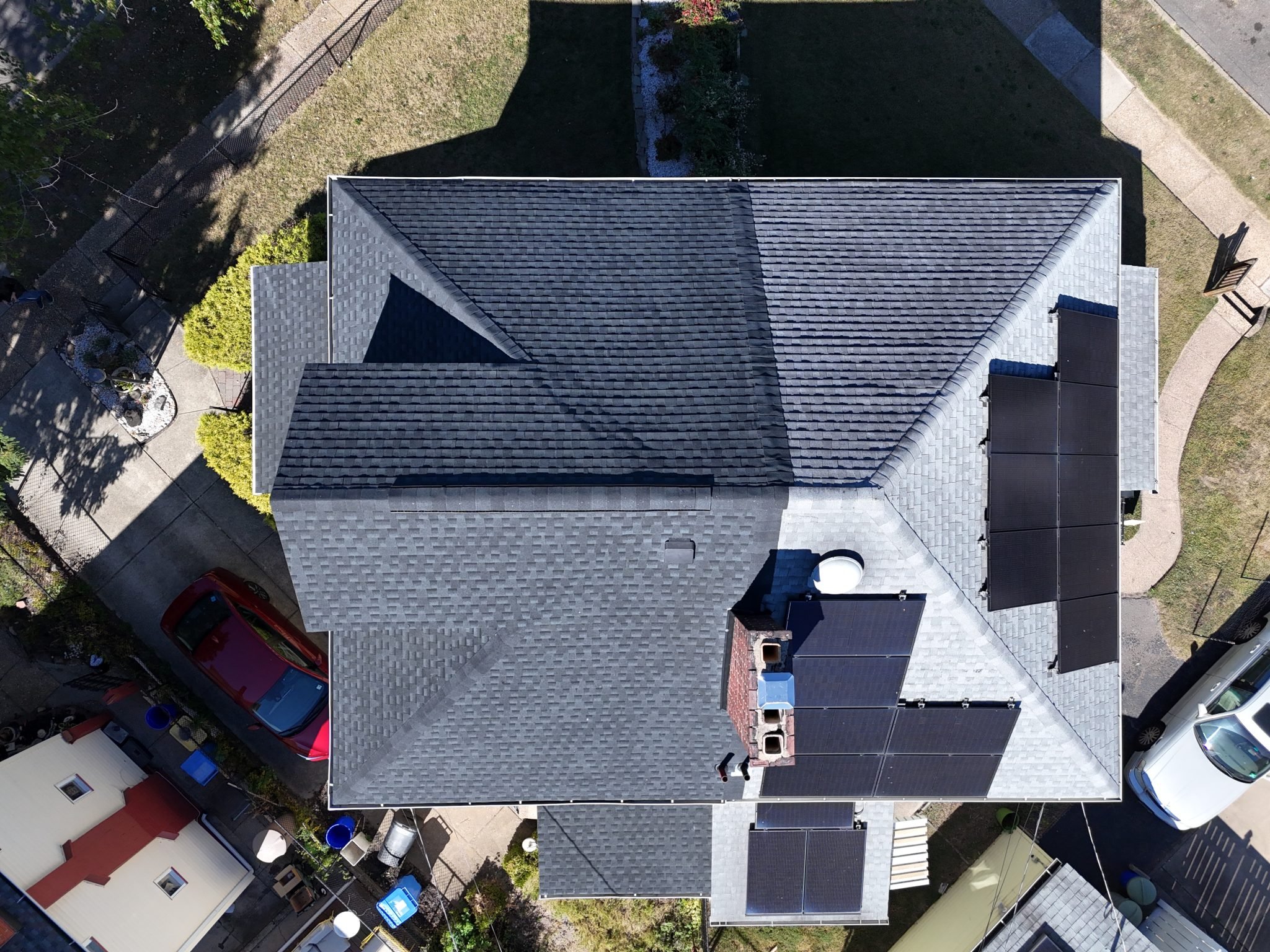 Completed residential roofing project