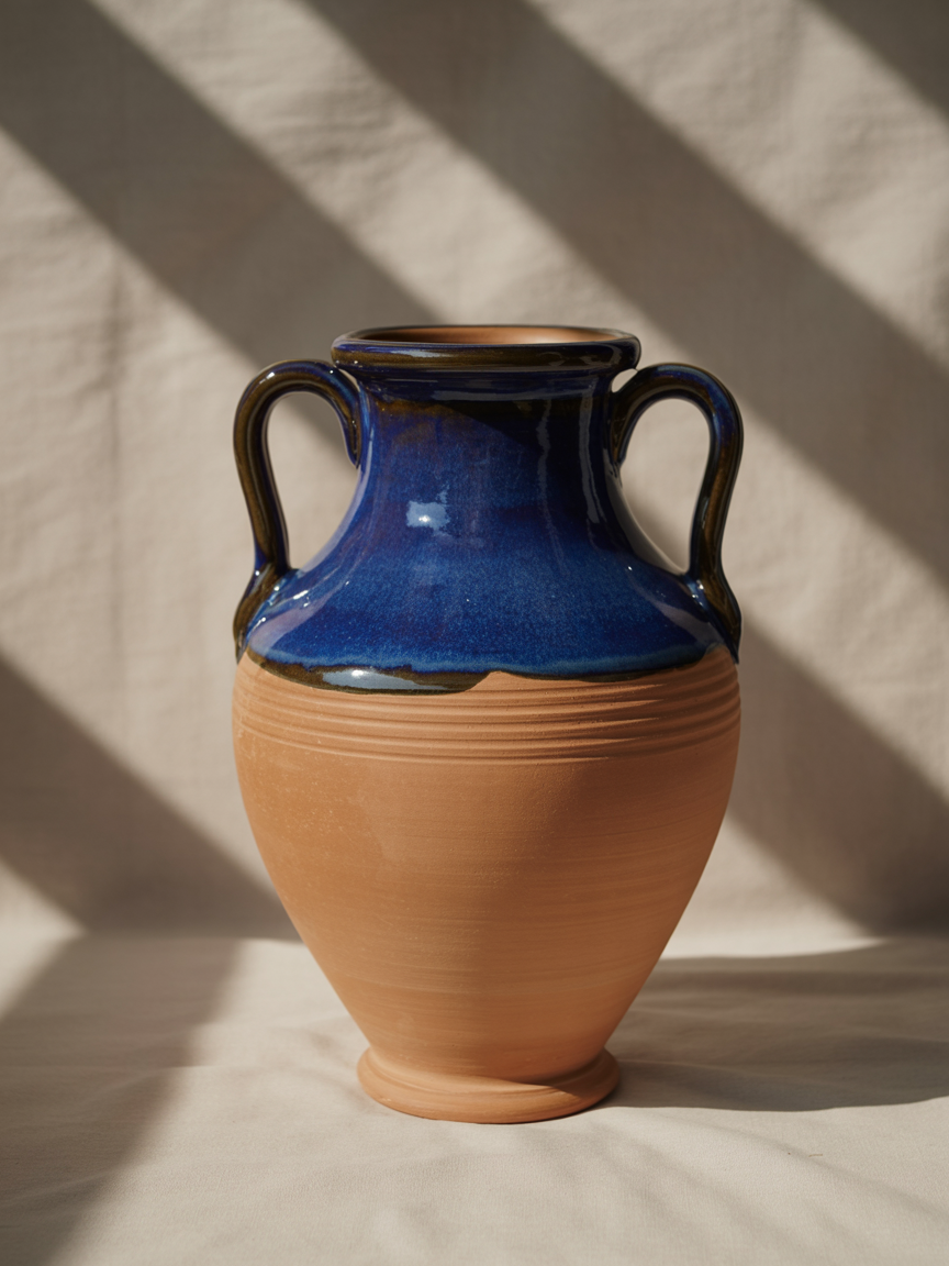 Close-up of hands carefully glazing a ceramic bowl