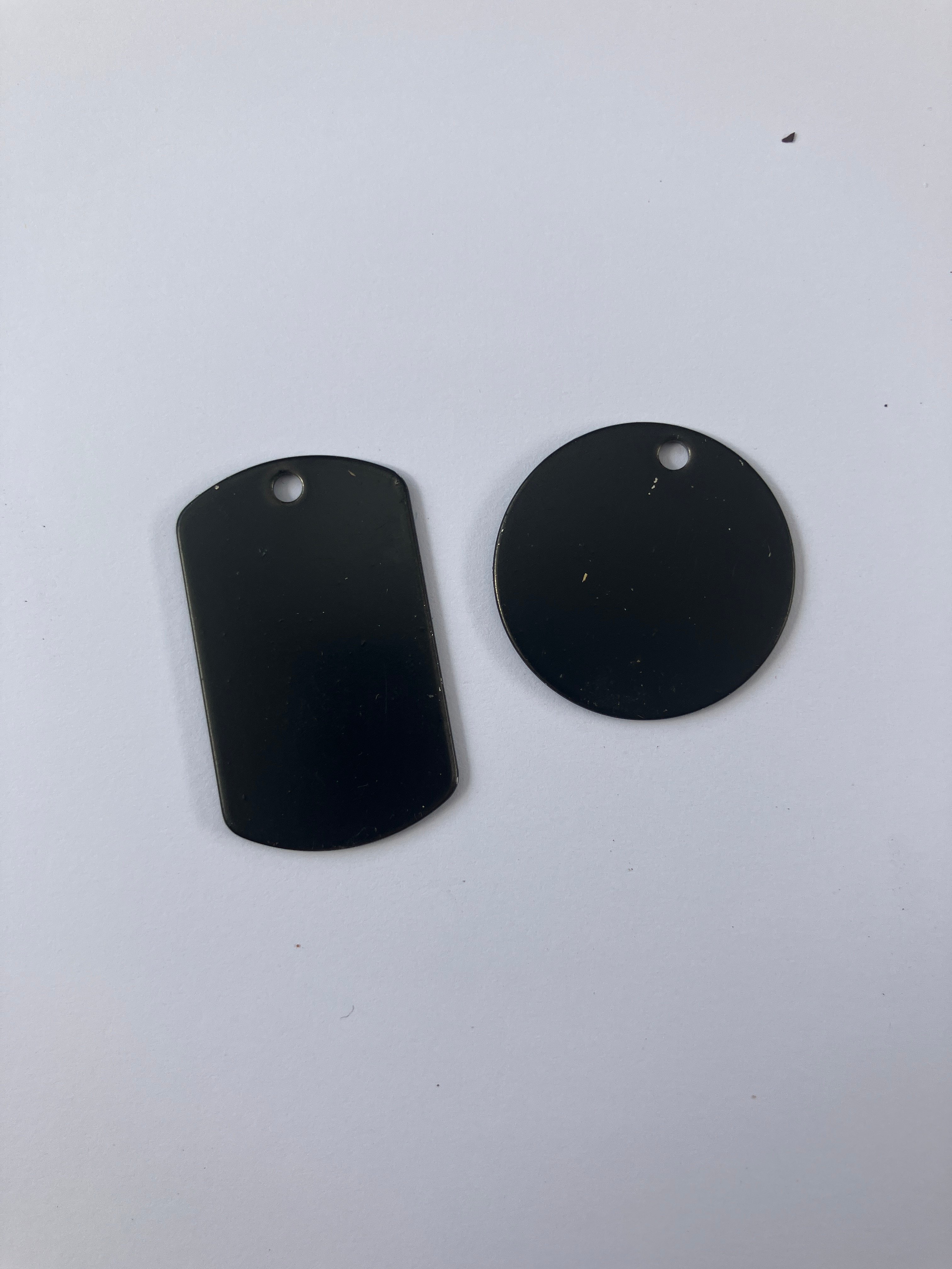 Black pet tags