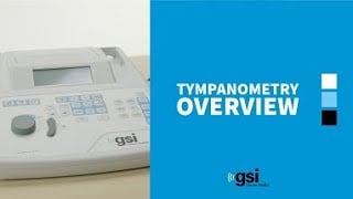 GSI 39 Auto Tymp tympanometer showing probe and control interface for maintenance procedures