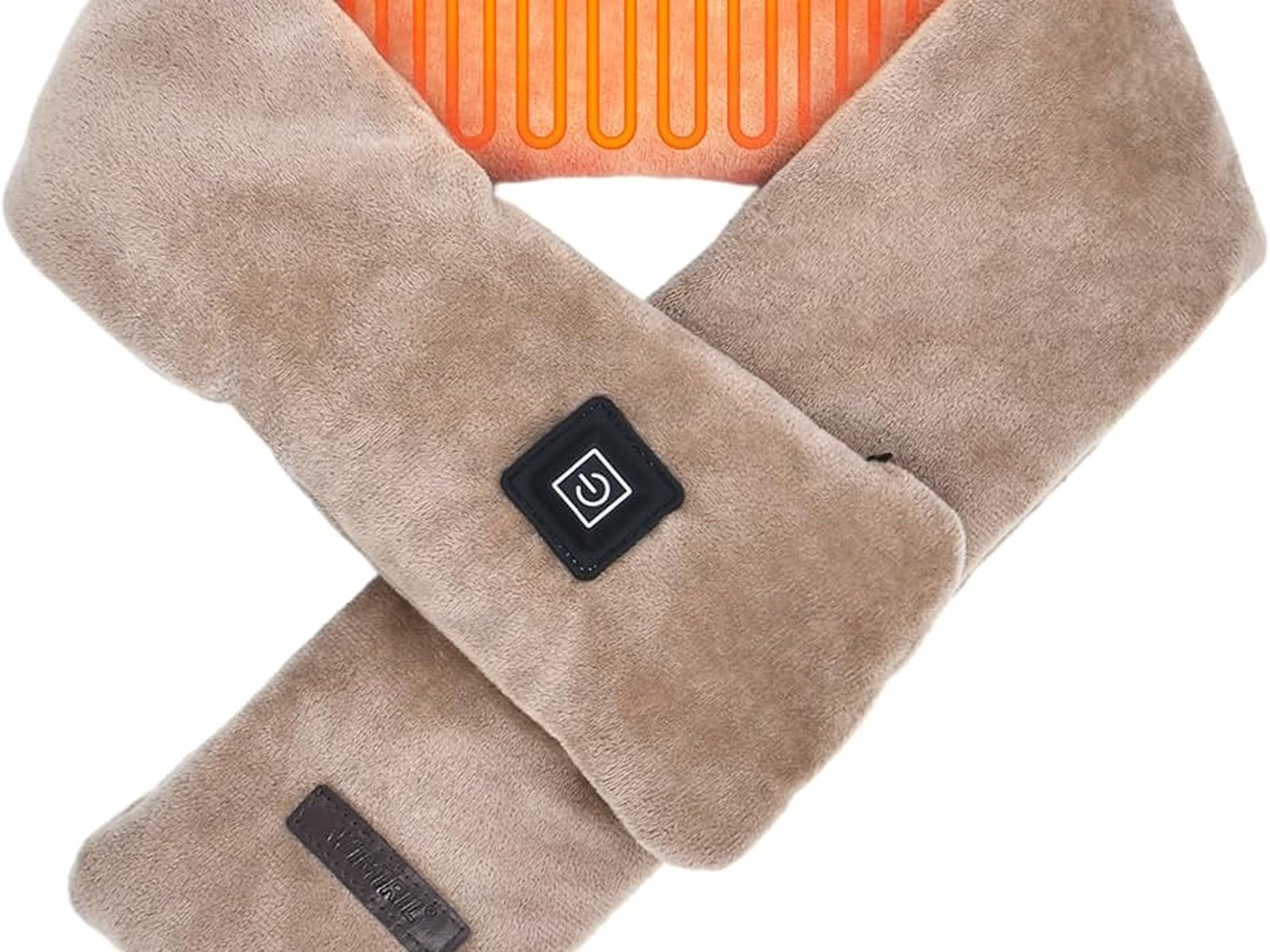 Person using heated neck wrap