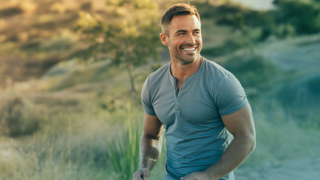 Confident vital man in his prime