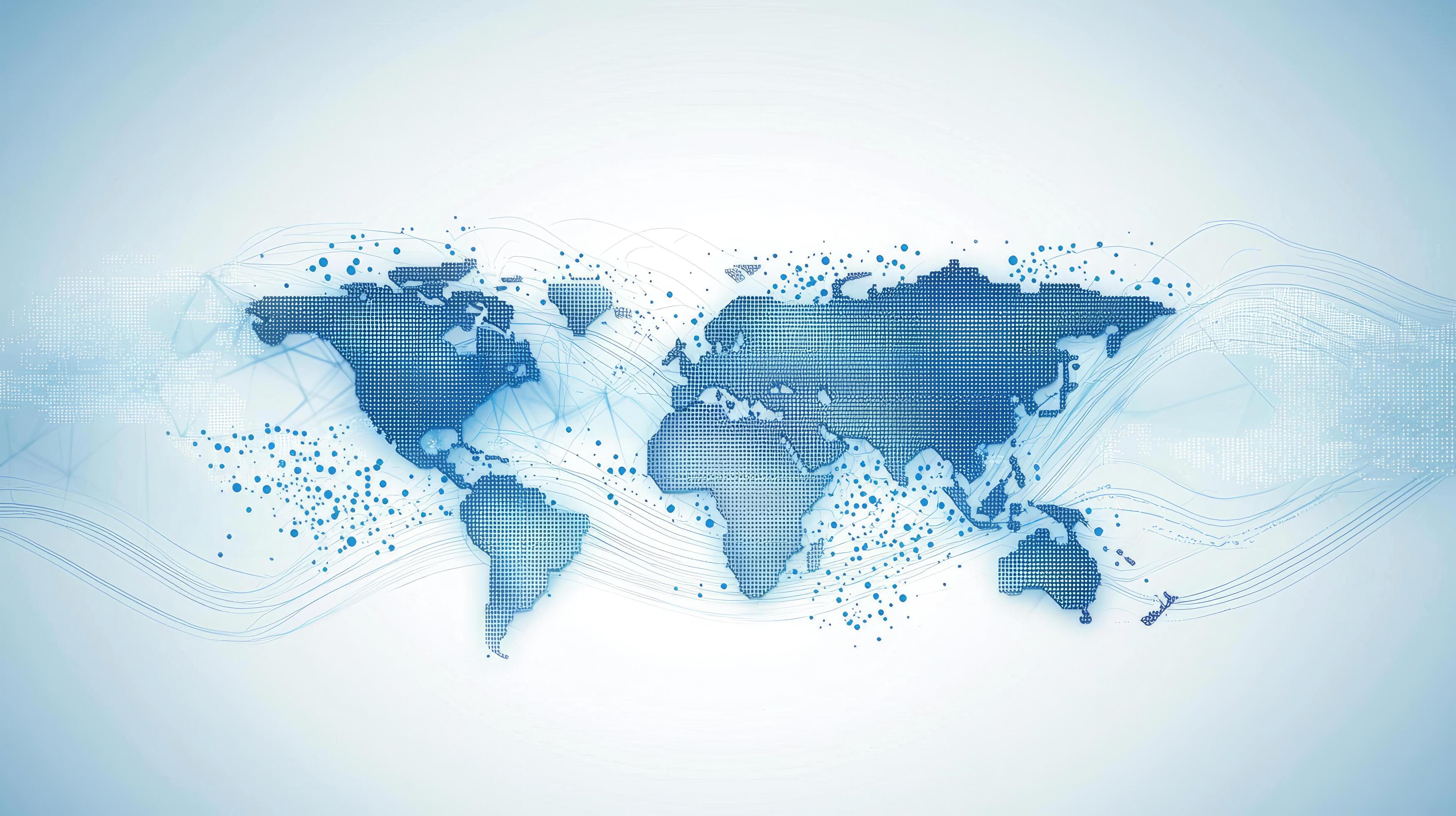 AMBE Engineering global presence map showing offices across USA, Mexico, Germany, India and Brazil