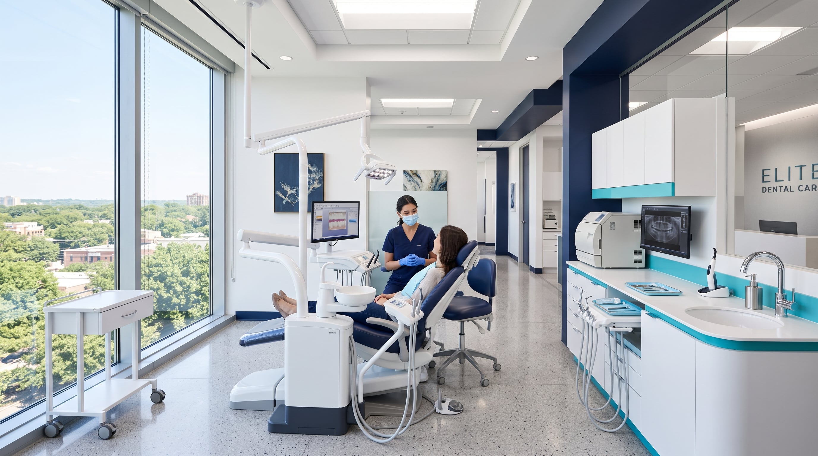 Interior moderno del Consultorio Dental Integral