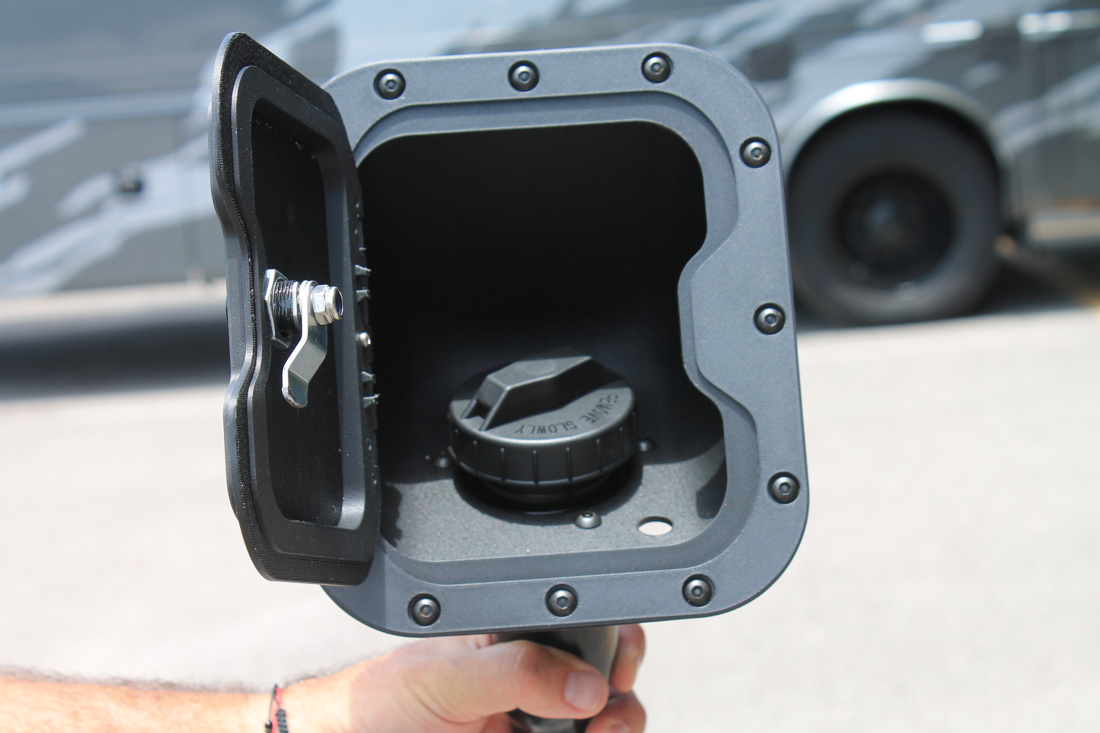 First Responder Fuel Vault — open showing diesel cap access