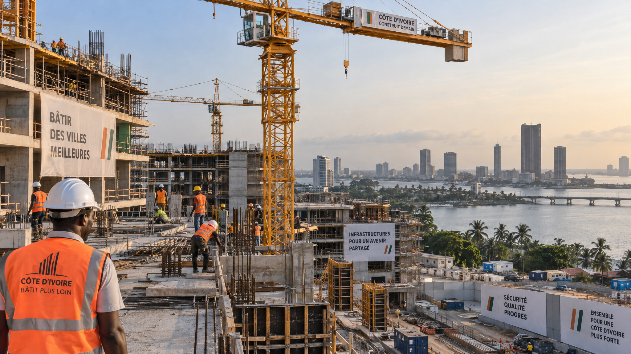 Chantier de construction en Côte d'Ivoire