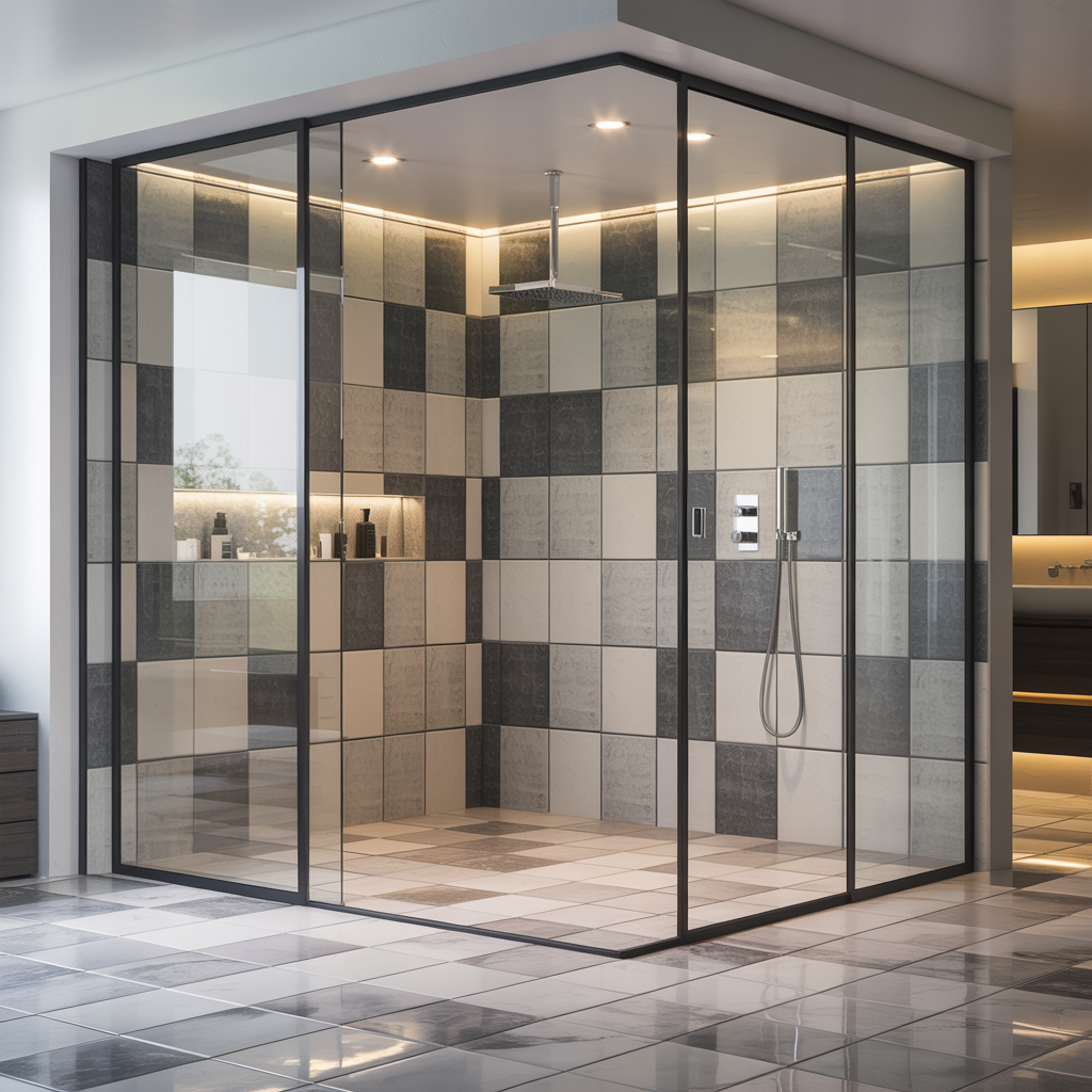 Modern walk-in shower room installation Nottinghamshire