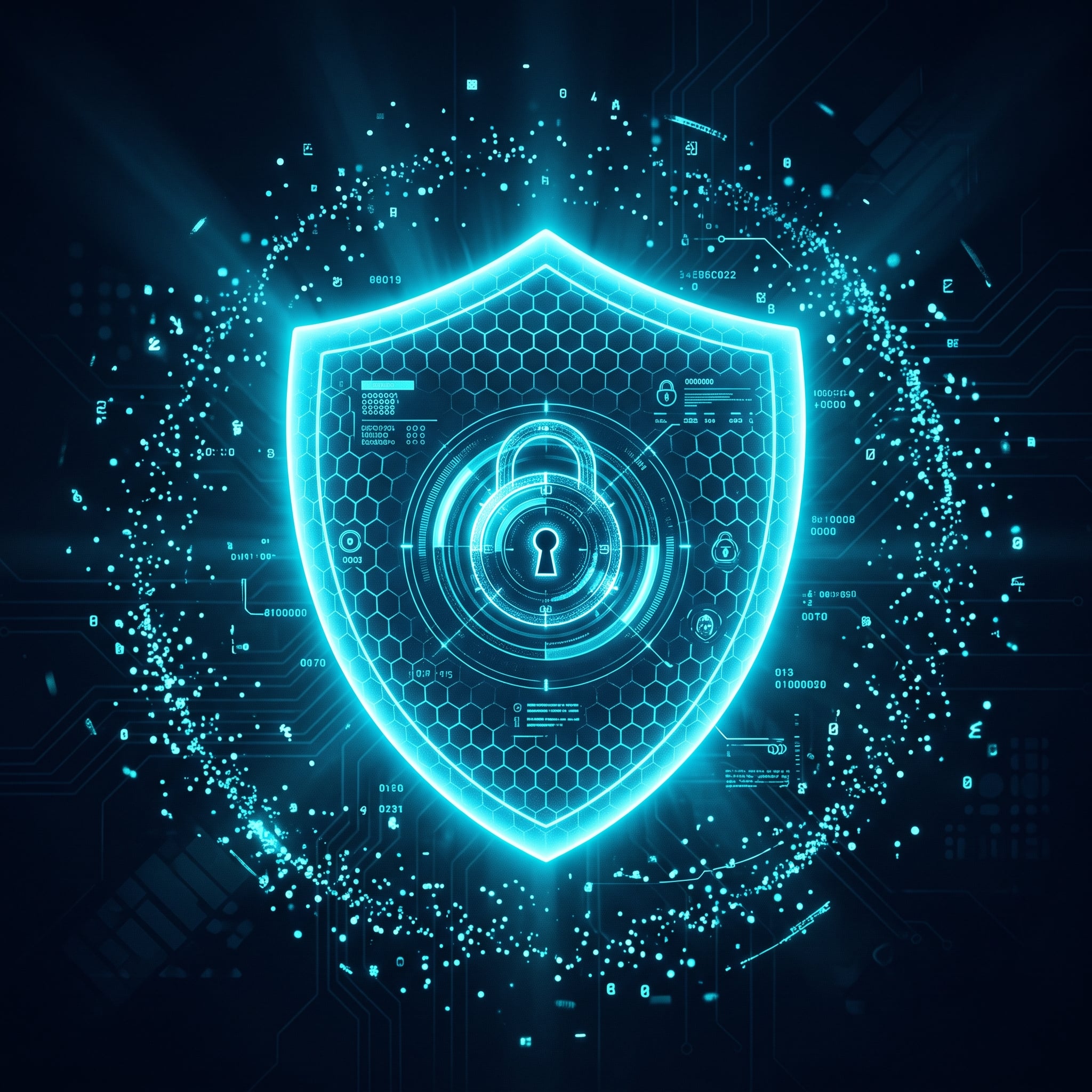 Digitálny bezpečnostný štít symbolizujúci KYC overenie a ochranu dát v Nexus systéme
