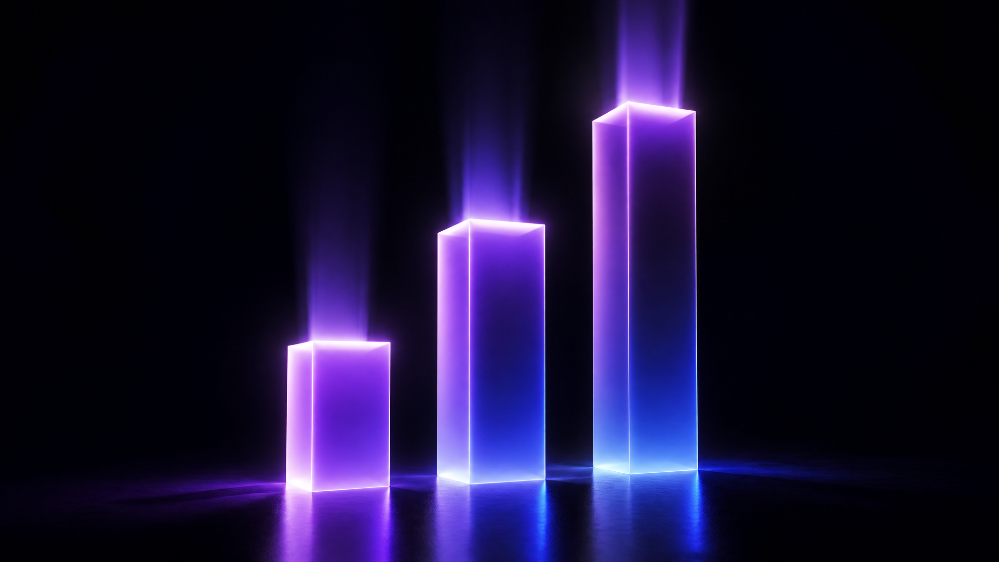 AI search statistics for 2026 shown as three rising columns