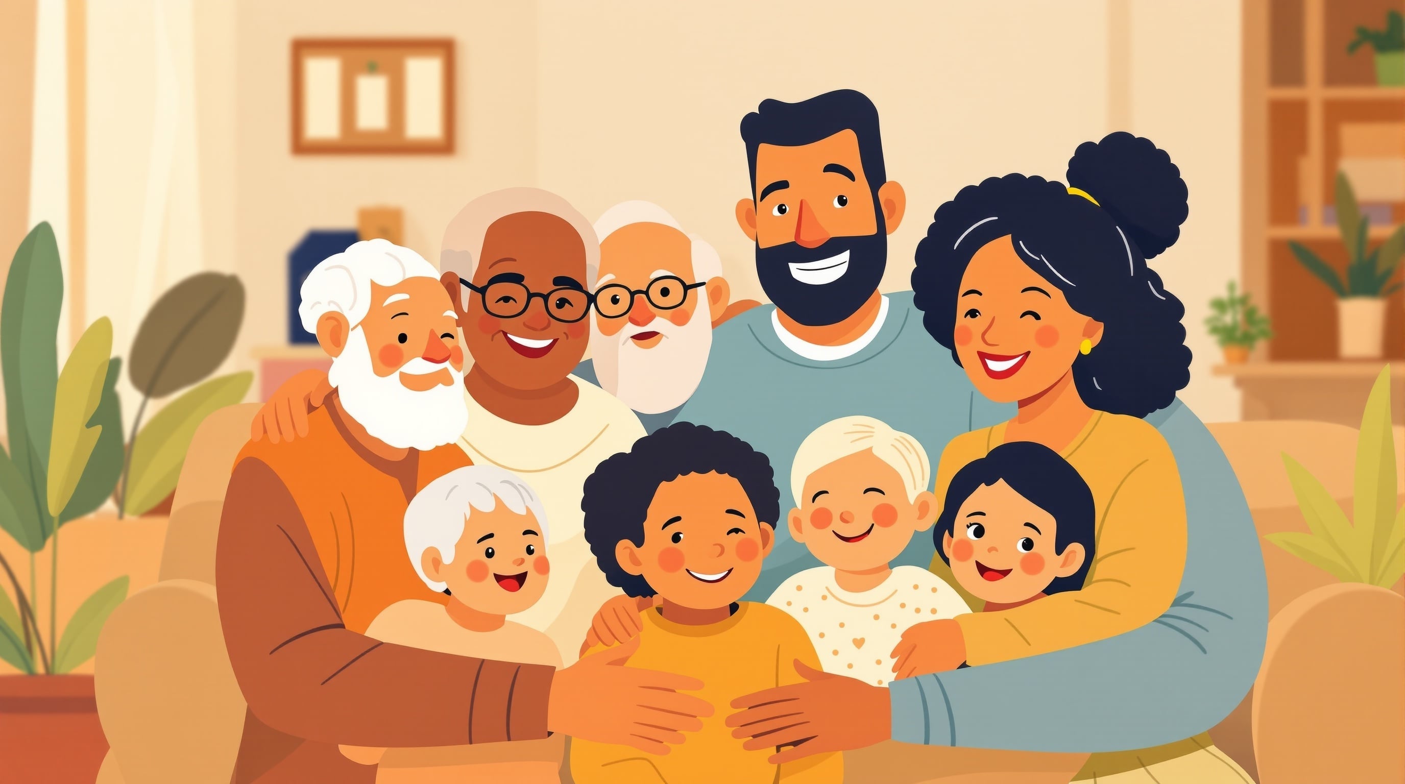 Multigenerational family illustration representing estate planning