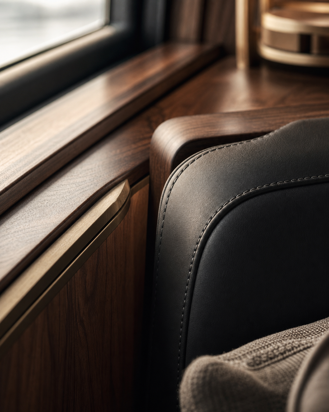 Interior craftsmanship detail aboard a custom superyacht