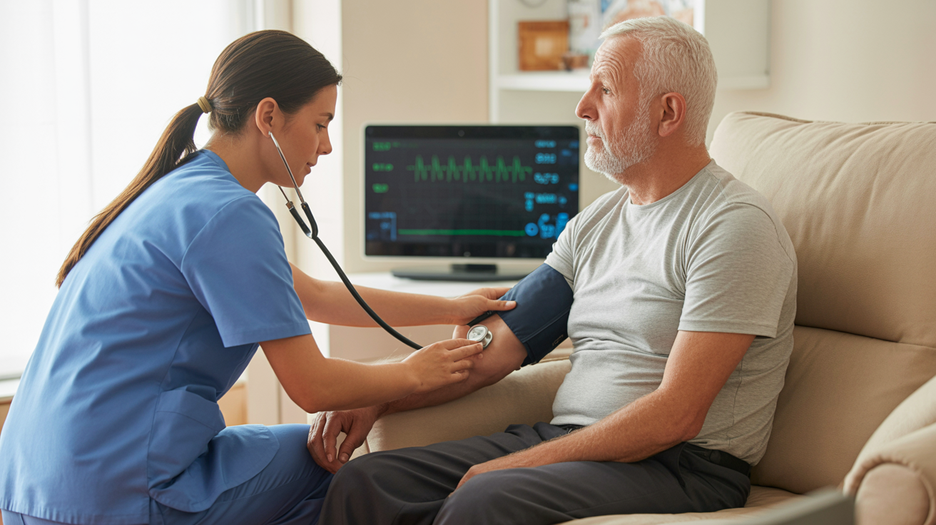 Specialized healthcare professional providing advanced care to senior client