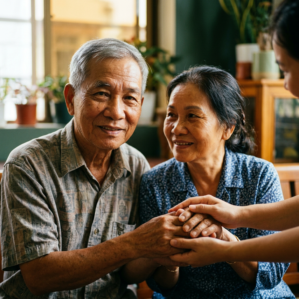Bàn tay con nắm tay cha mẹ