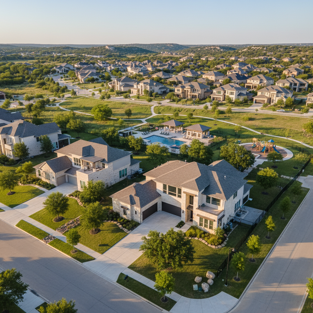 Beautiful Leander Texas neighborhood