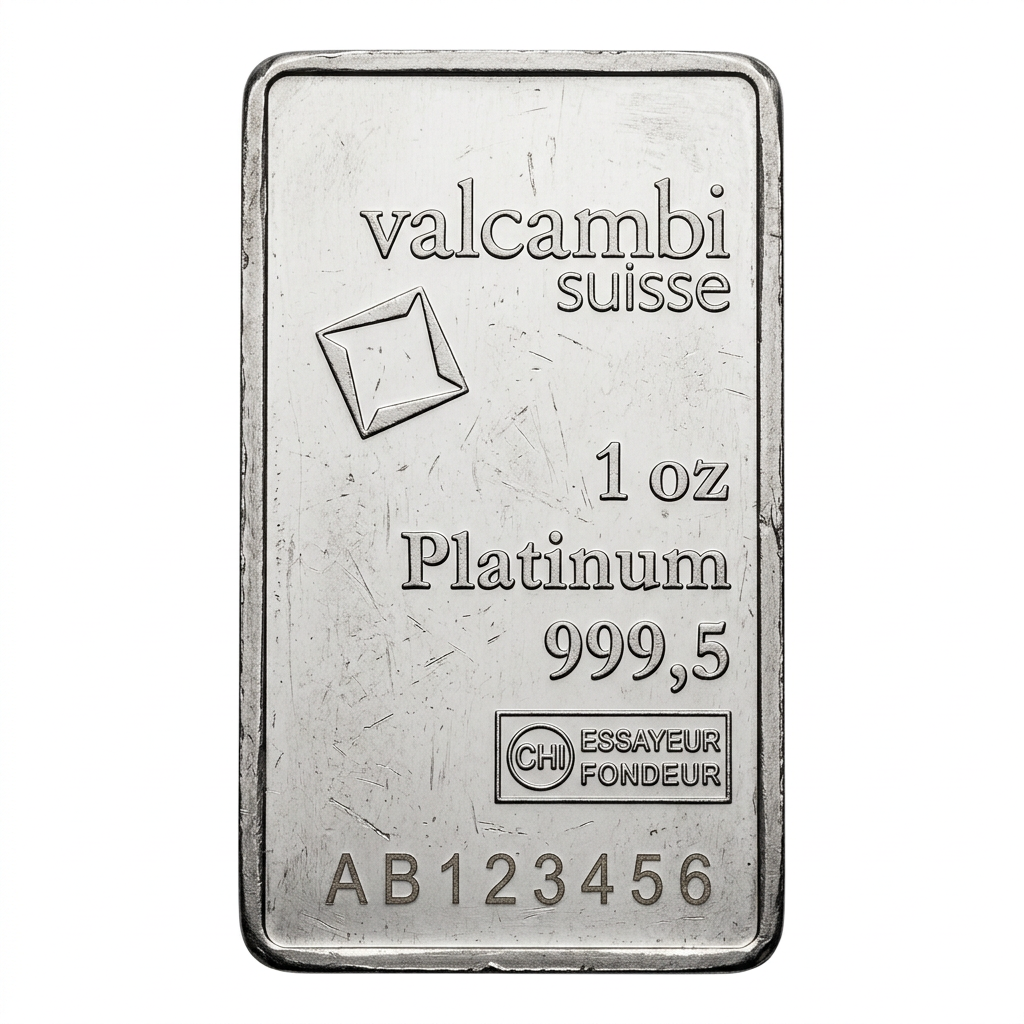 Valcambi 1 oz Platinum Bar Circulated - Good Condition