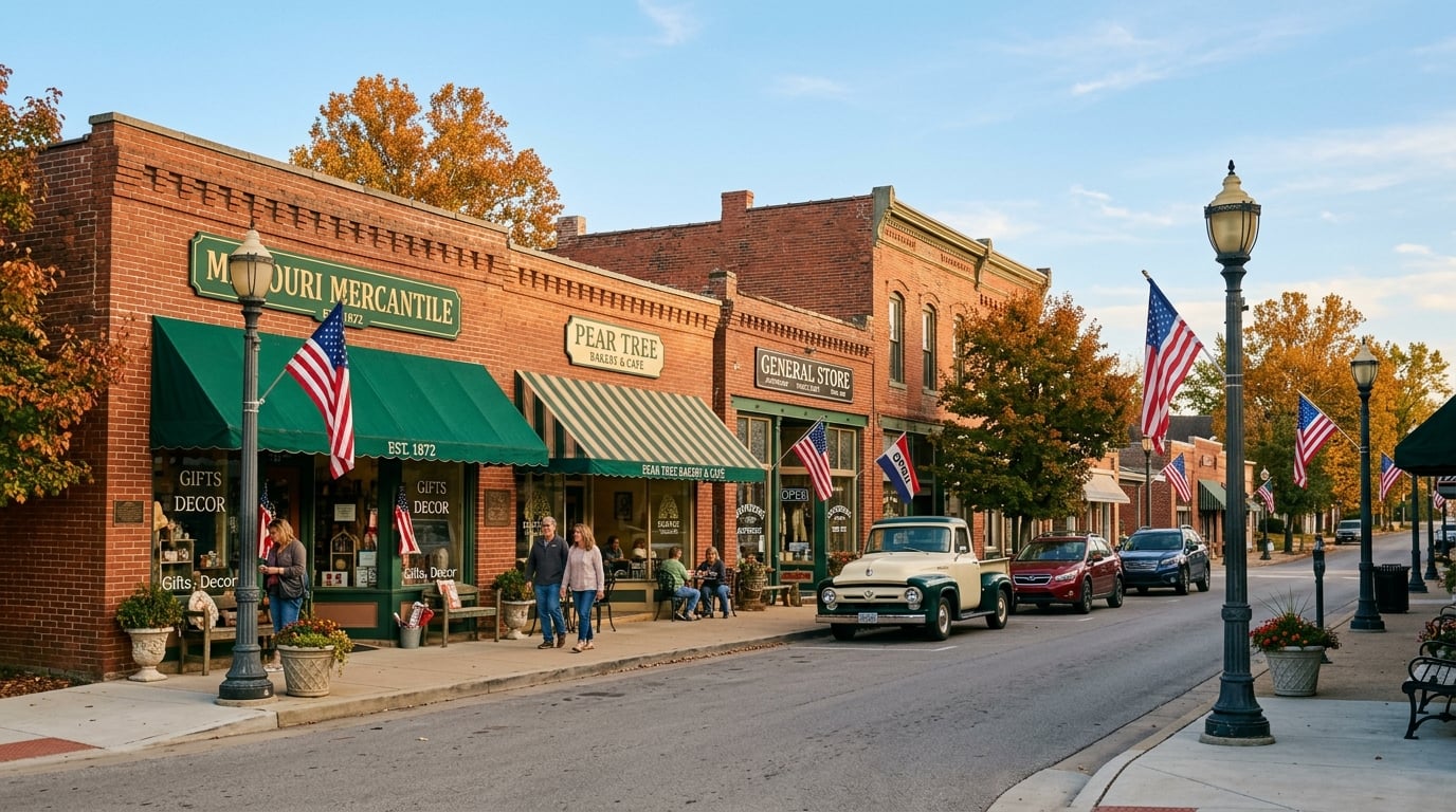 Charming small-town main street