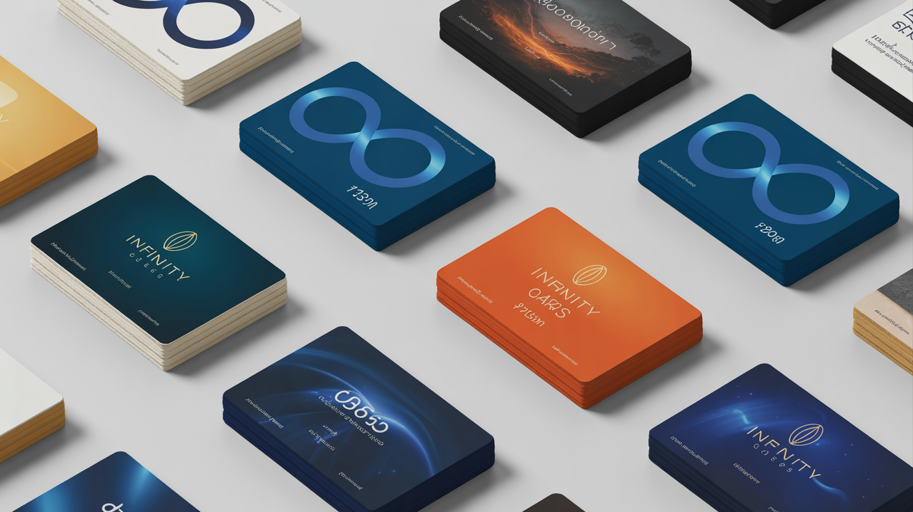 Print proofs and colour swatches being reviewed during the design process