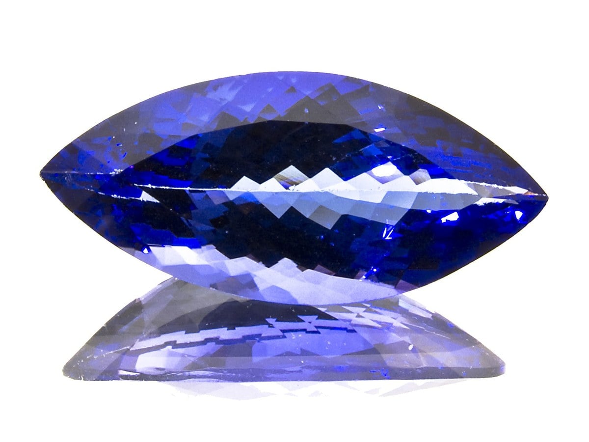 Violet-blue tanzanite gemstone