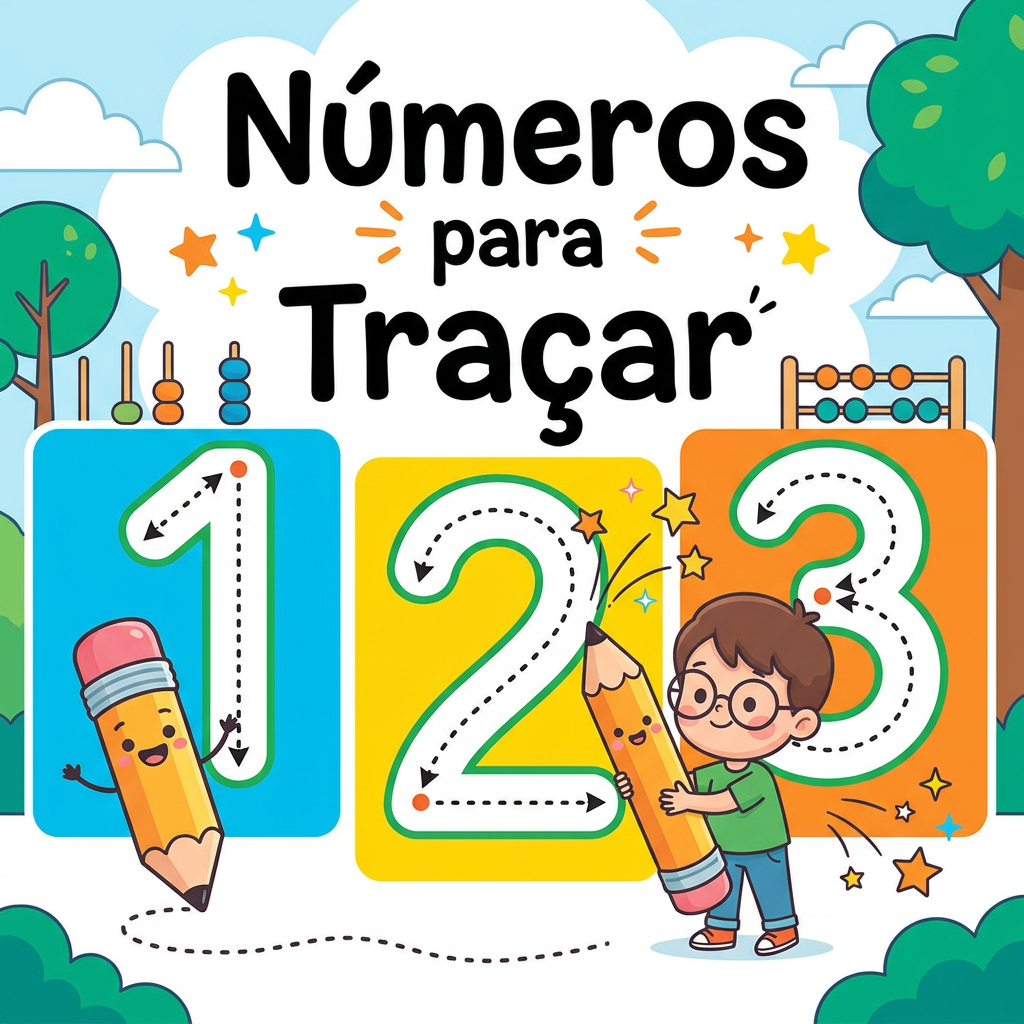 Números para Traçar e Colorir